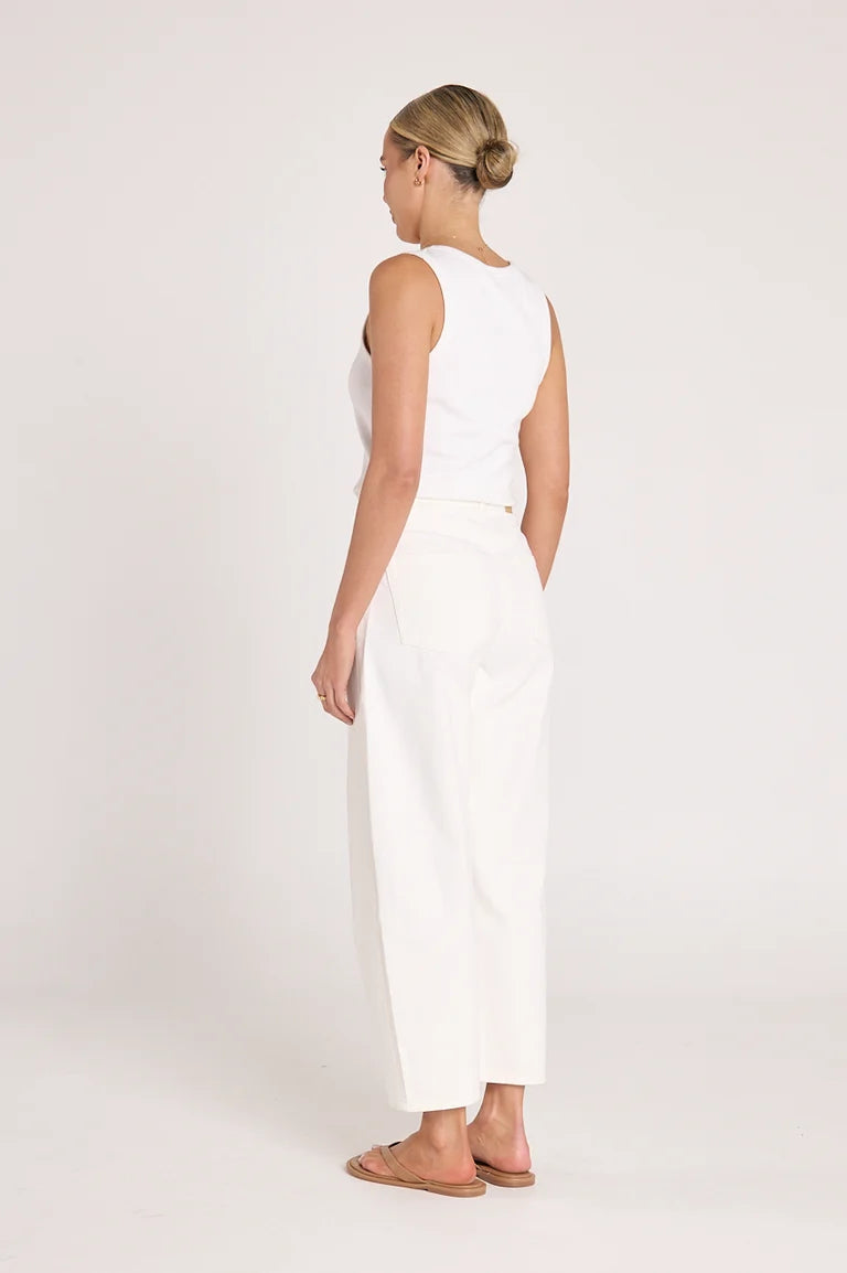 Lola Barrel Jean - White