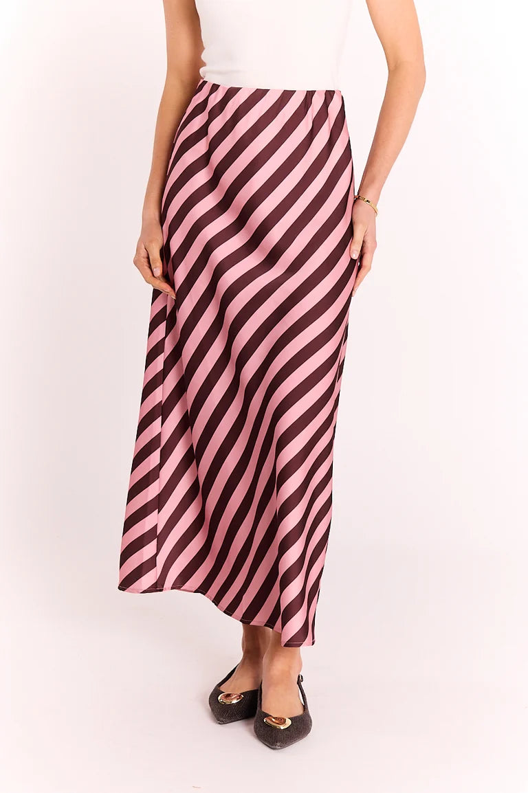 Feather + Noise Lucy Skirt - Rose Stripe