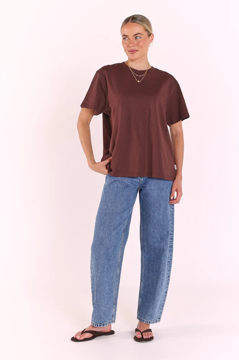 Feather + Noise Carter Tee - Chocolate
