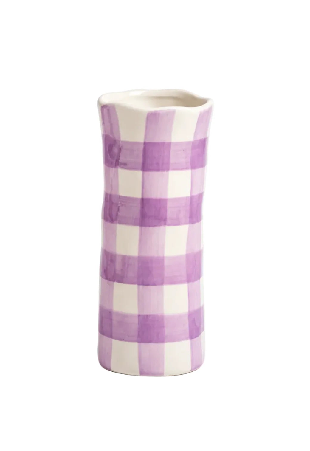 Noss Small Ceramic Vase | Lilac Gingham