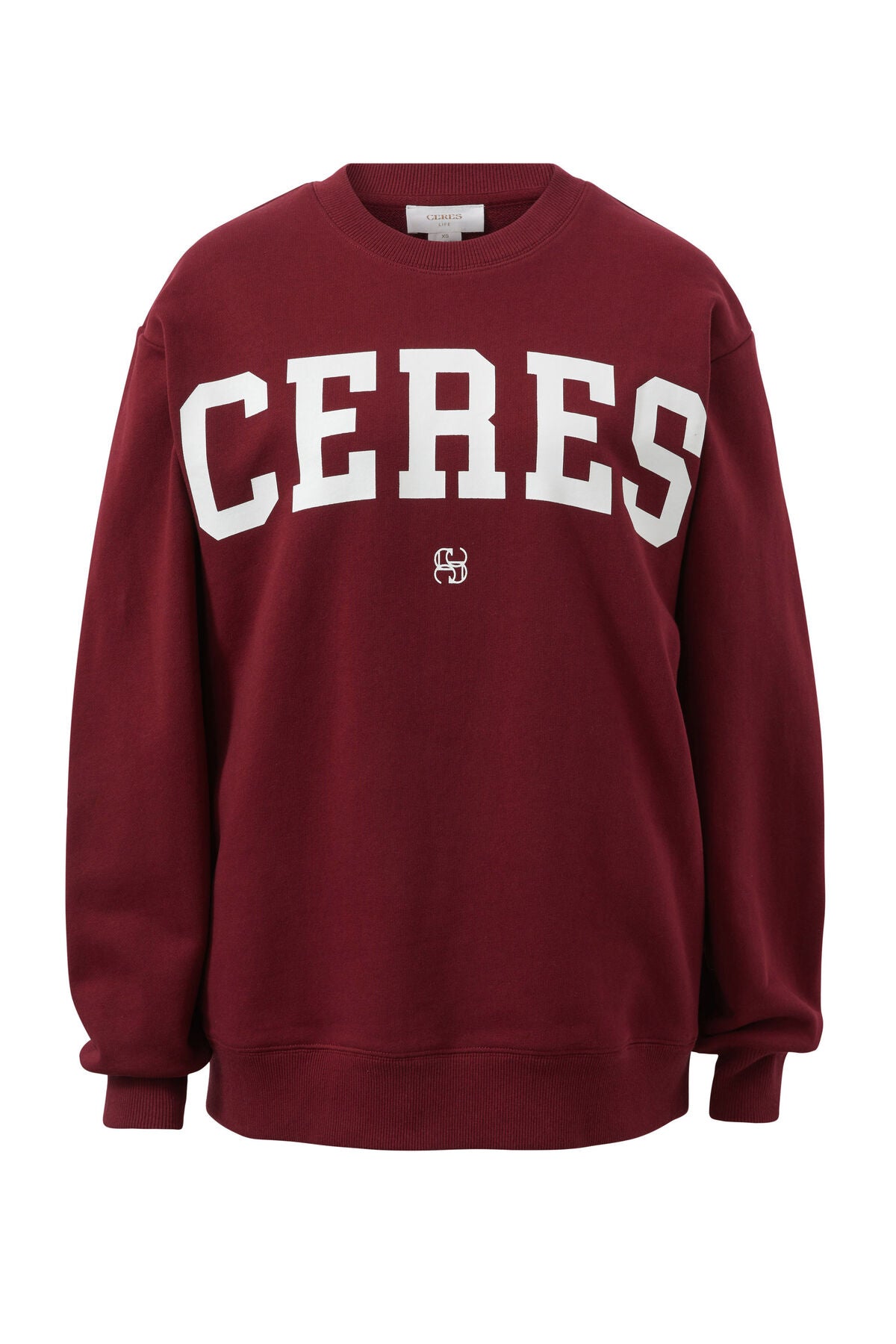 Oversized Slouchy Crew - Burgundy