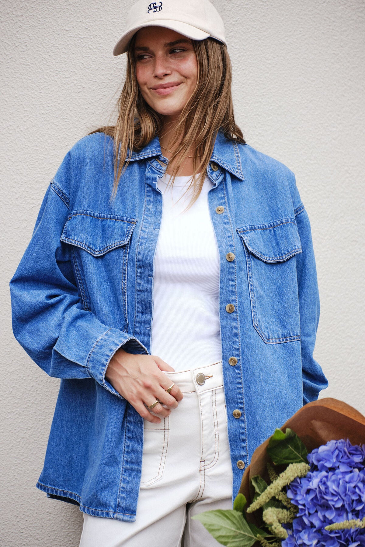 Essential Denim Shirt - Mid Blue Wash