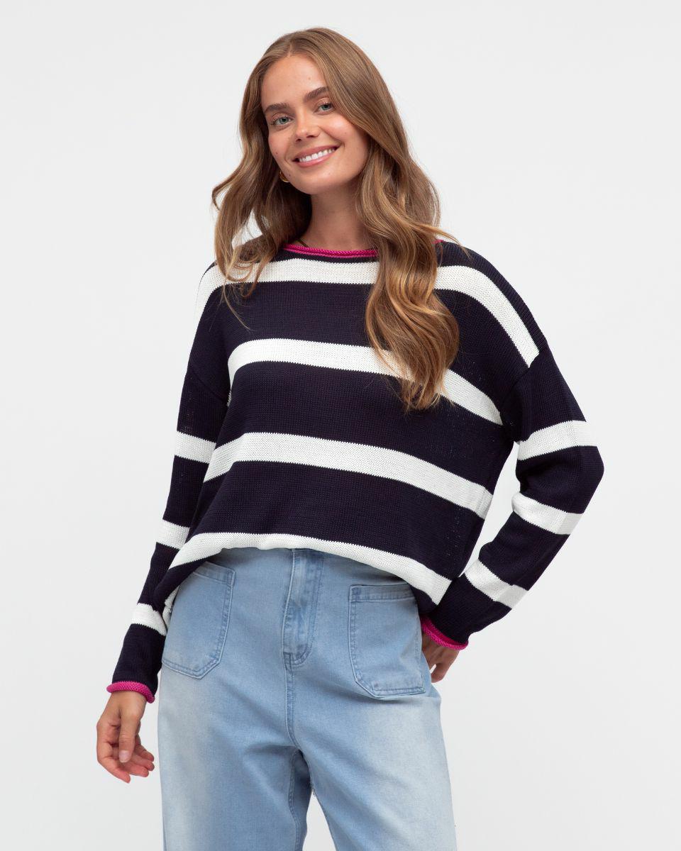 Label of Love Stripe Tipped Jumper