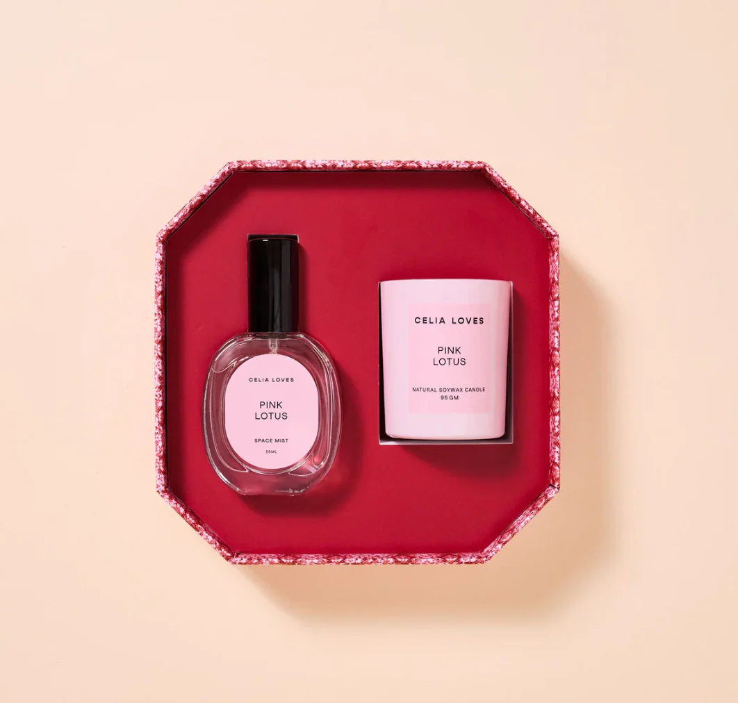 Pink Lotus Candle & Room Spray Set