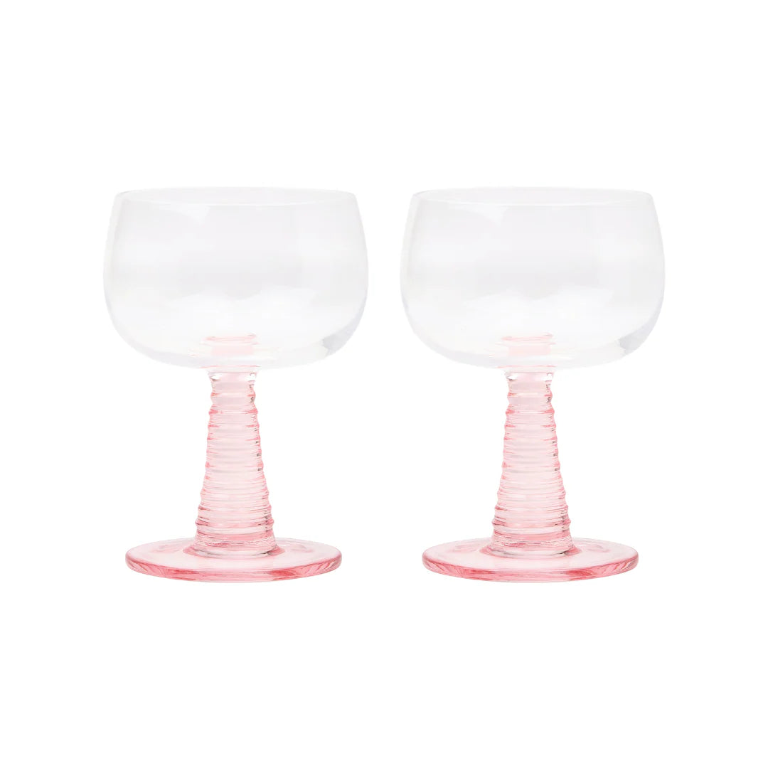 The Romy Set of Two Wine Glasses - Blush