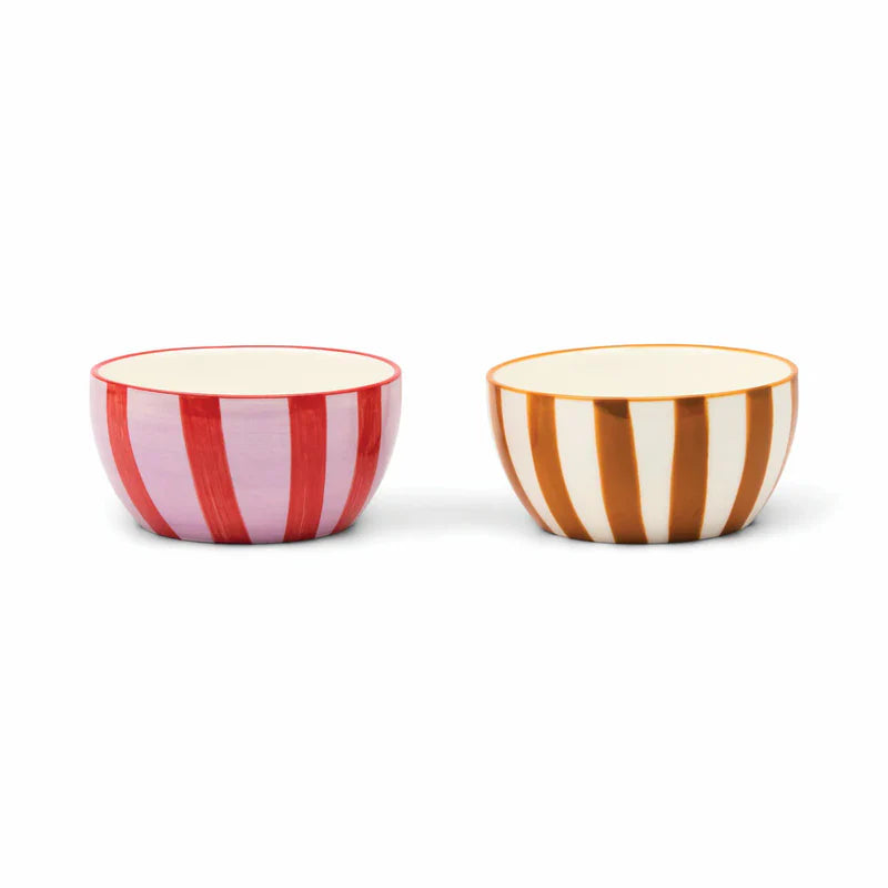The Bella Set of 2 Dipping Bowls - Lilac/Rust & Ochre