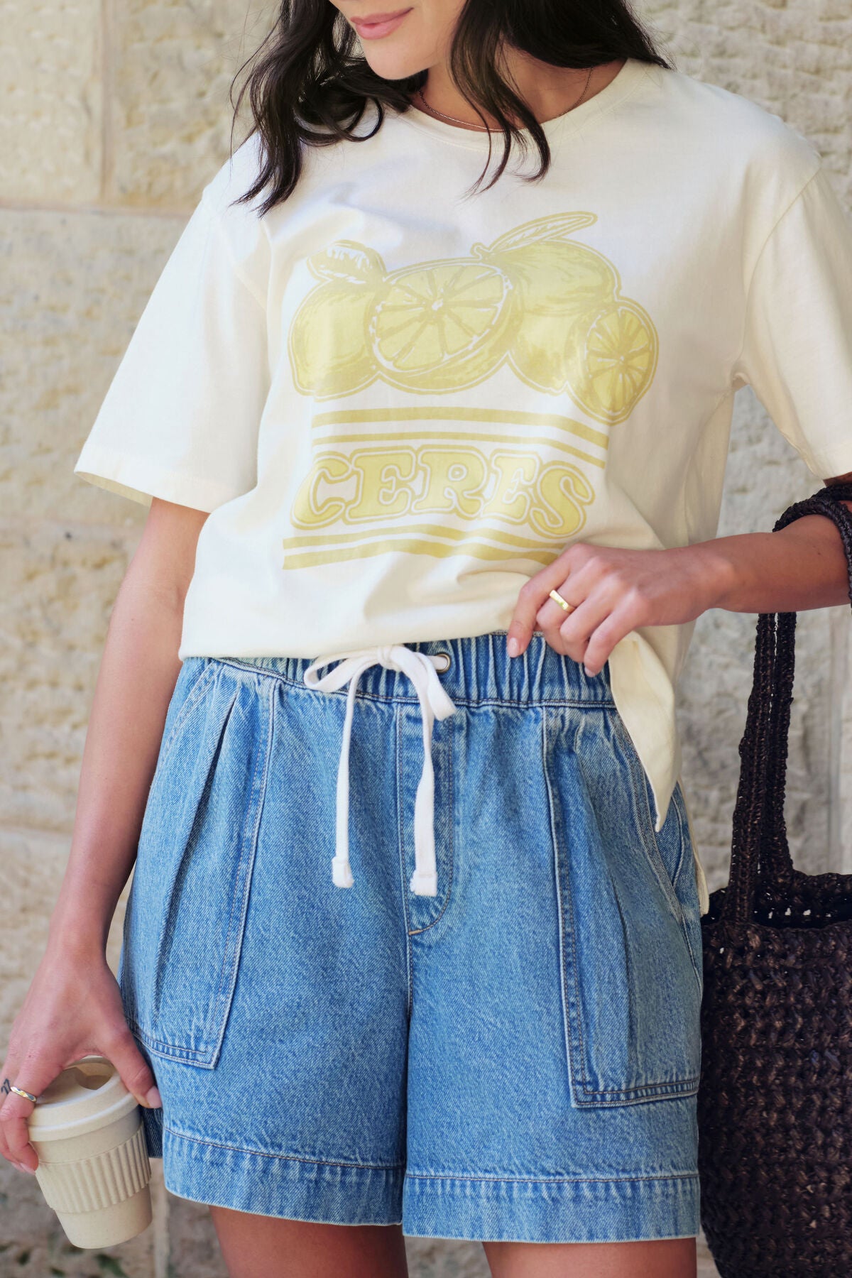 Stevie Slouchy Tee - Summer Stone/Ceres Citrus