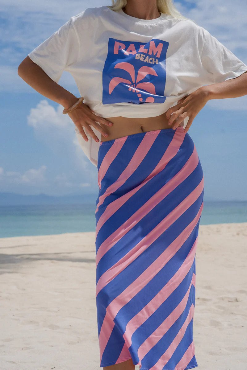 Ziggy stripe skirt - blue