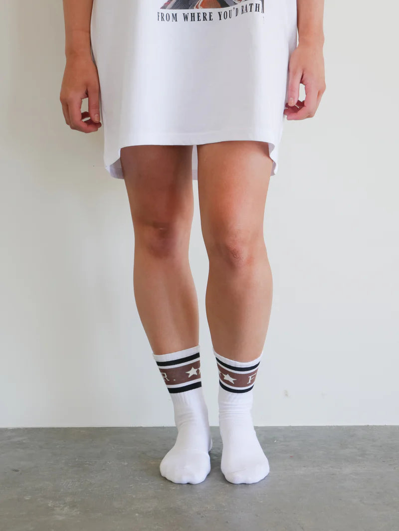 Stars & Stripes Far Mer. Socks - White