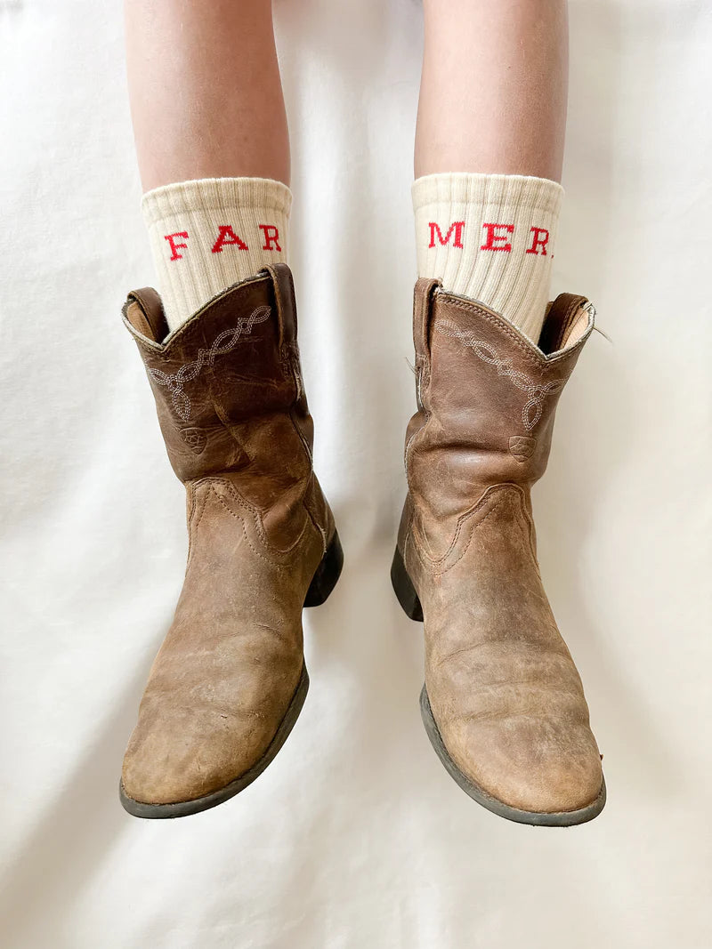 Beige Far Mer. Boot Socks