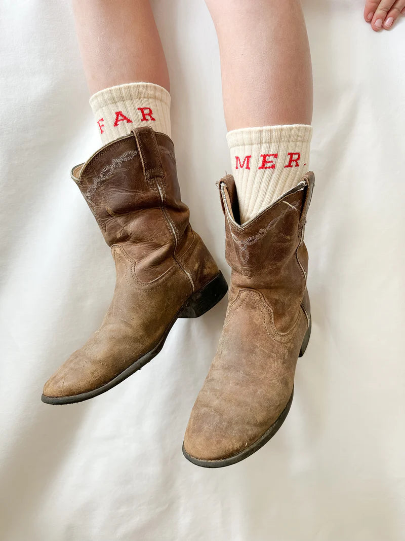 Beige Far Mer. Boot Socks