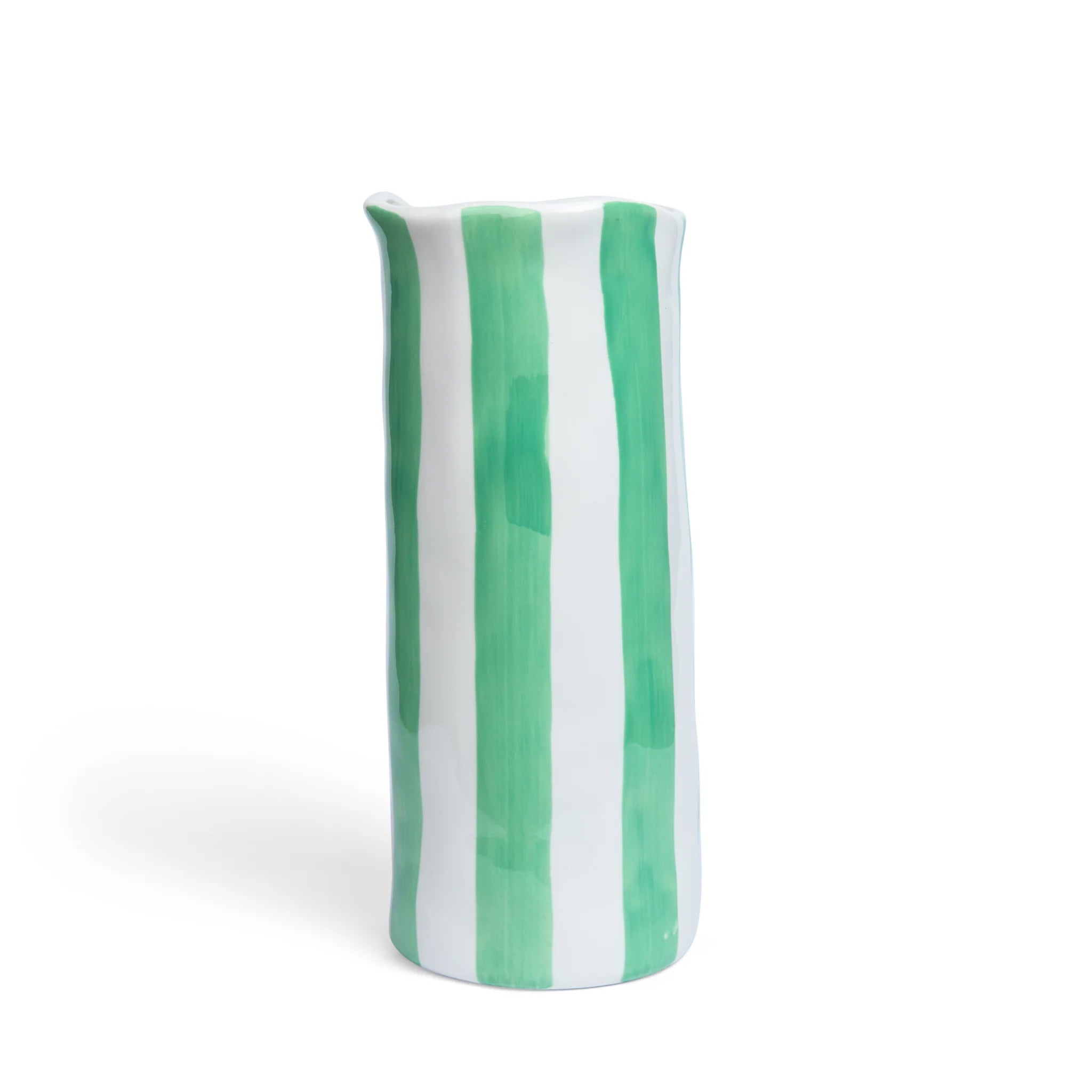 Medium Vase - Mint Green Stripe Wave Top