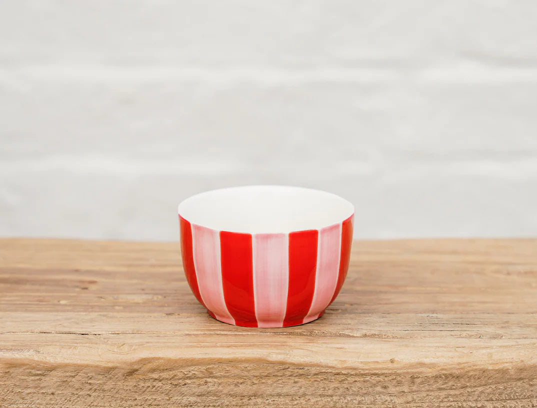 Small Bowl - Pink and Red Stripe