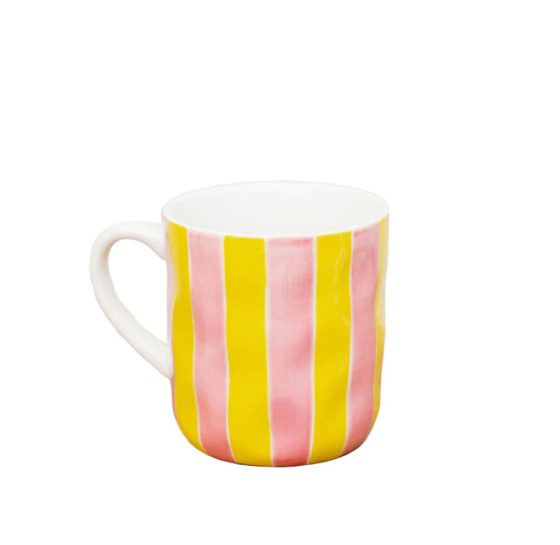Mug - Yellow & Pink Stripe