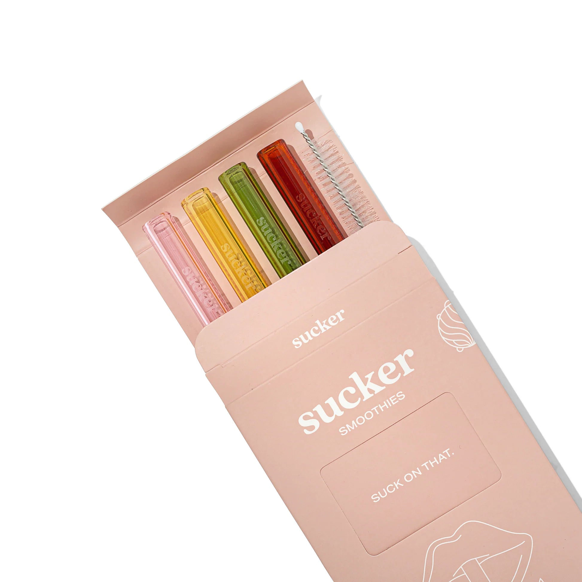 Reusable Glass Smoothie Straws -Multi-colour