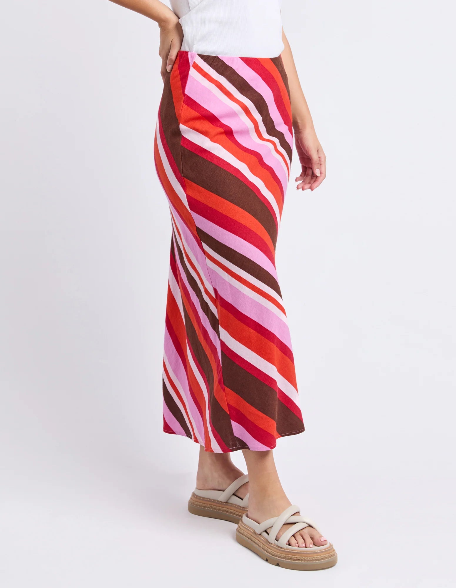 Guava Stripe Skirt Guava Stripe