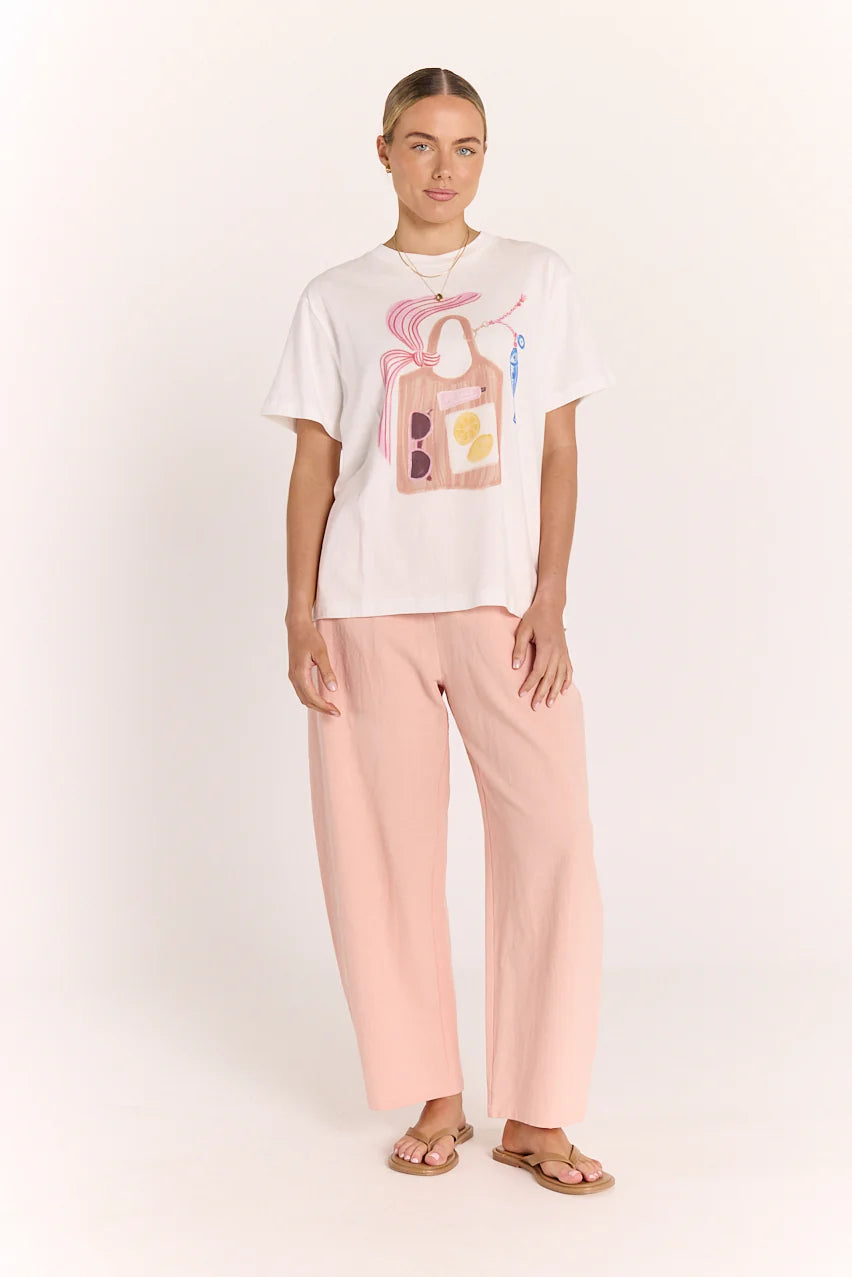 Summer Tote Graphic Tee - White