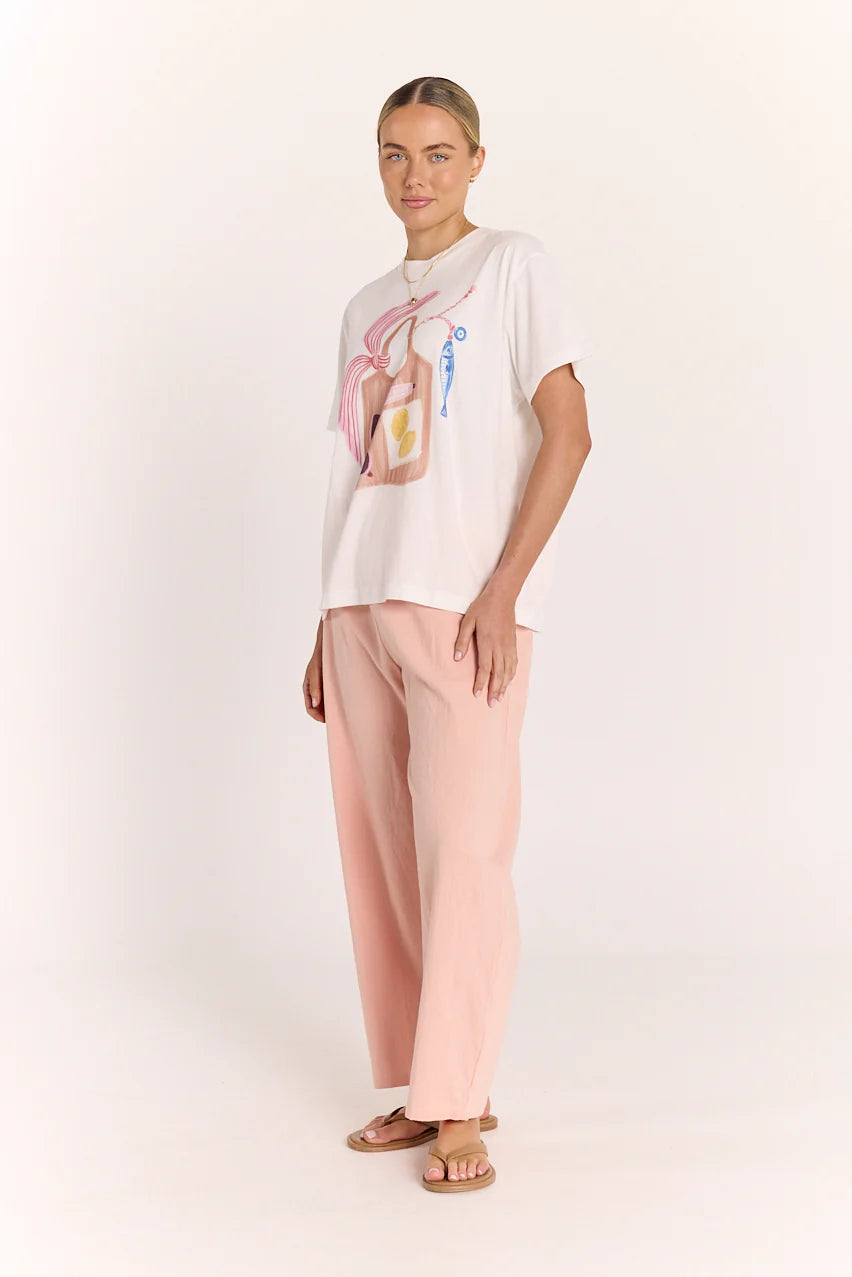 Summer Tote Graphic Tee - White