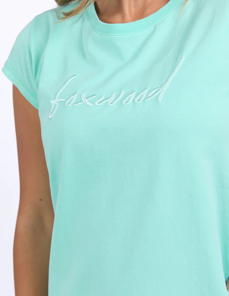 Signature Embroidery Tee Dress Neon Mint