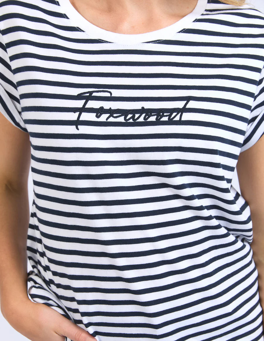 Signature Stripe Tee Dark Sapphire/White