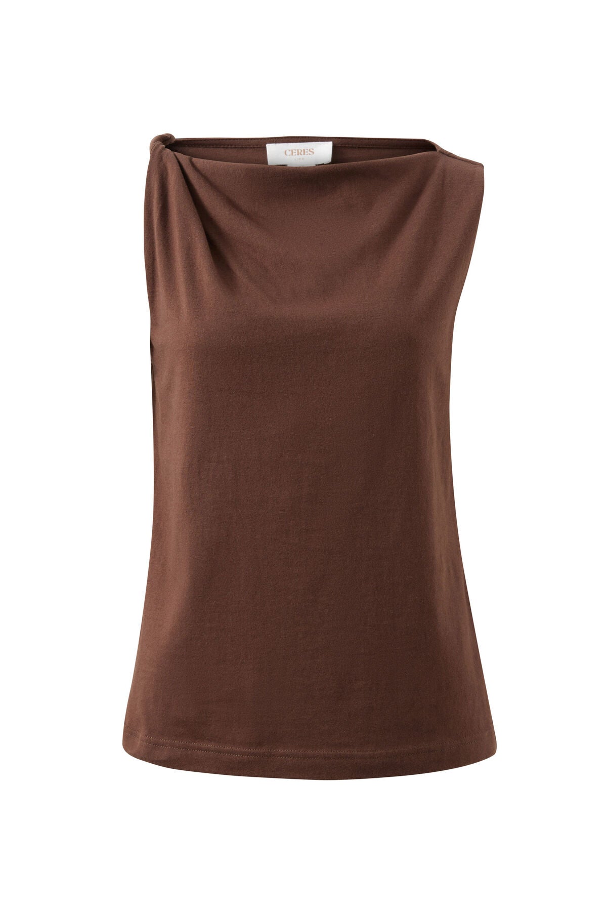 Tahlia Twist Strap Tank - Chocolate