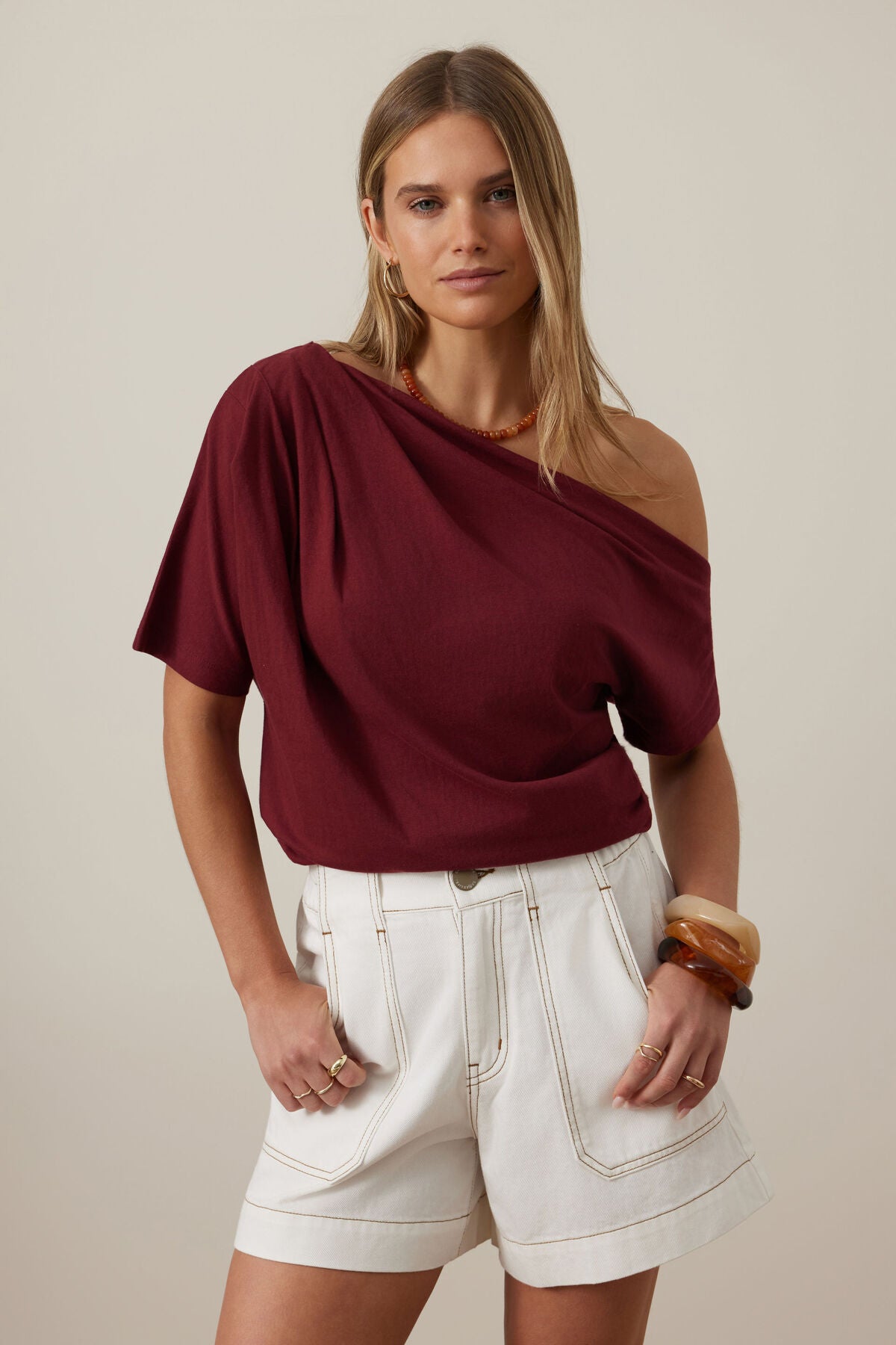 Gabi Ss Top - Burgundy