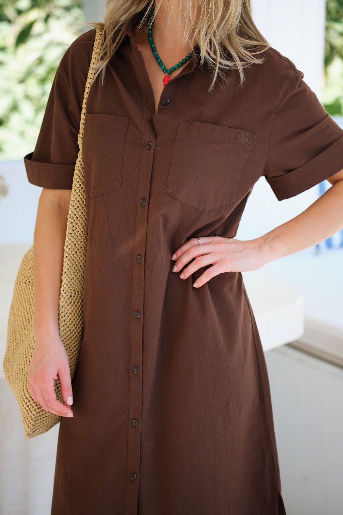 Hanna Midi Shirt Dress - Chocolate