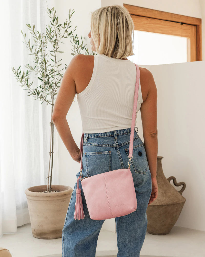 Kasey Stripe Crossbody Bag - Blush Pink