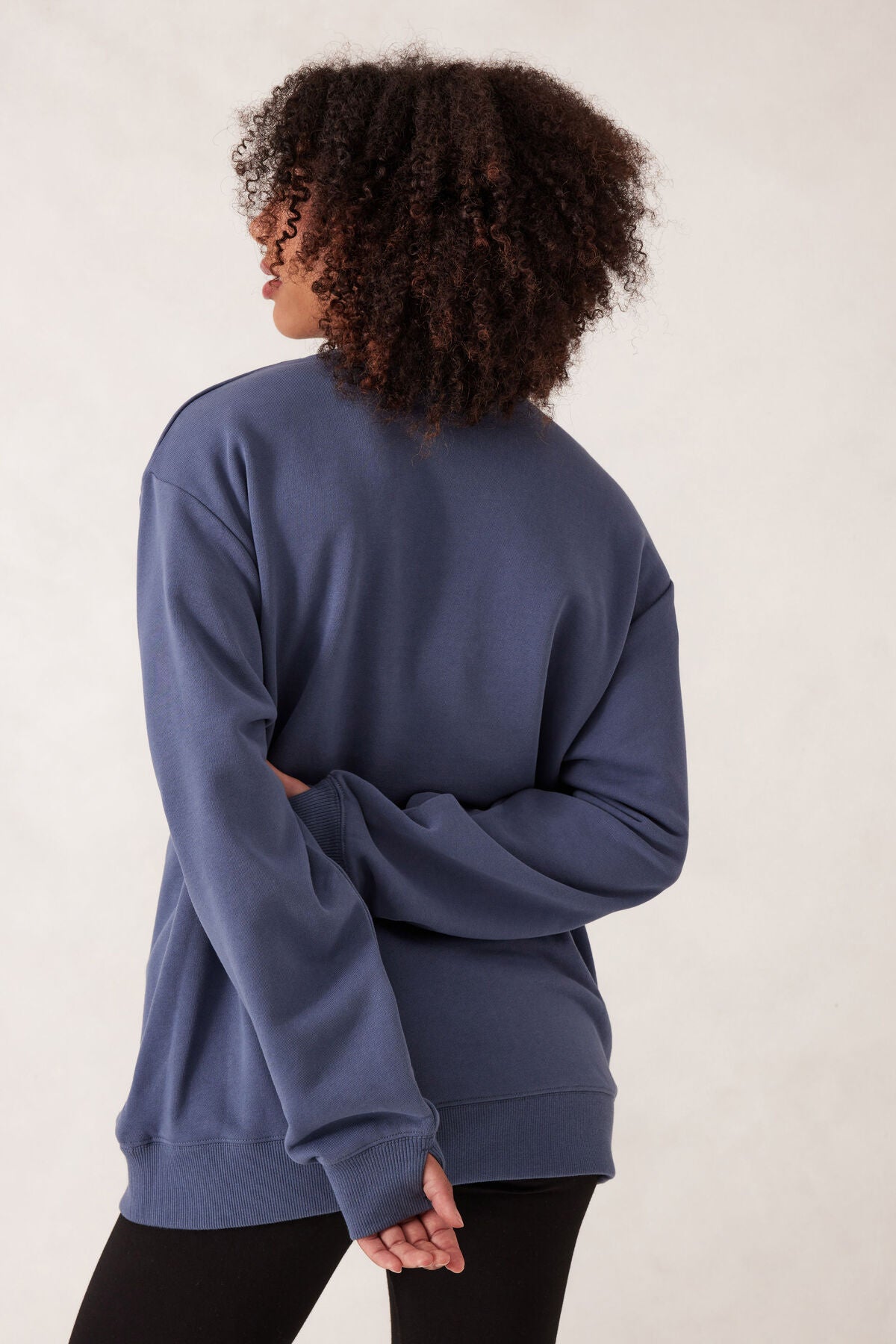 Isla Oversized Slouchy Crew - Moonlight mini logo