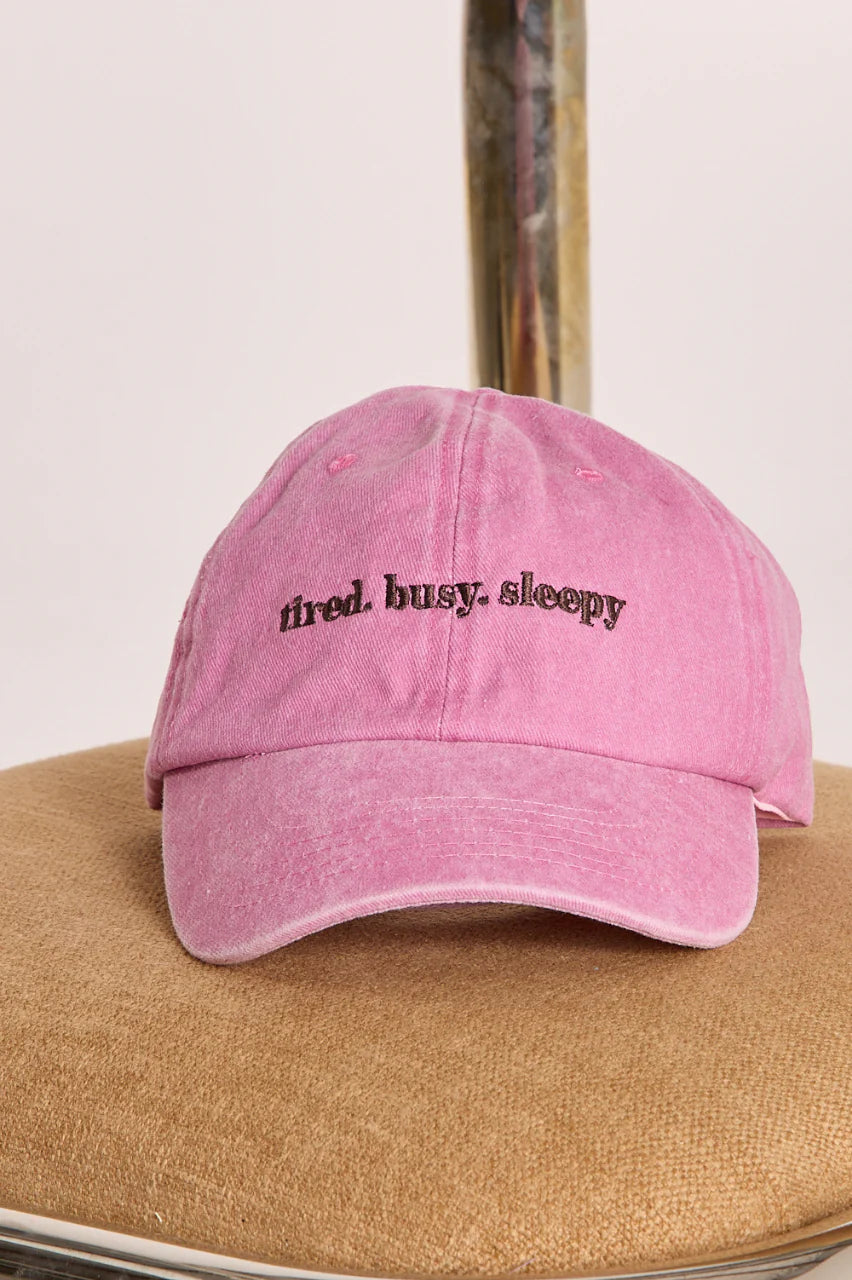 Gigi Washed Denim Cap - Tired Busy Sleepy Pink