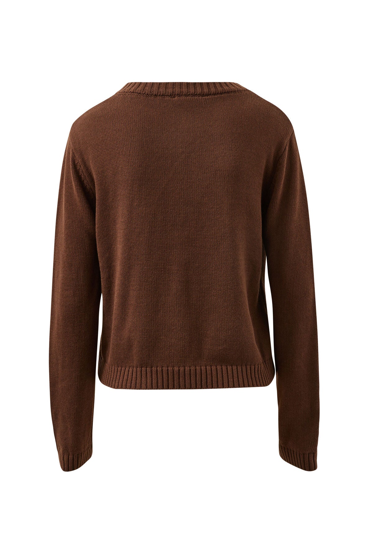 Nelly Long Sleeve Knit Cardi - Chocolate