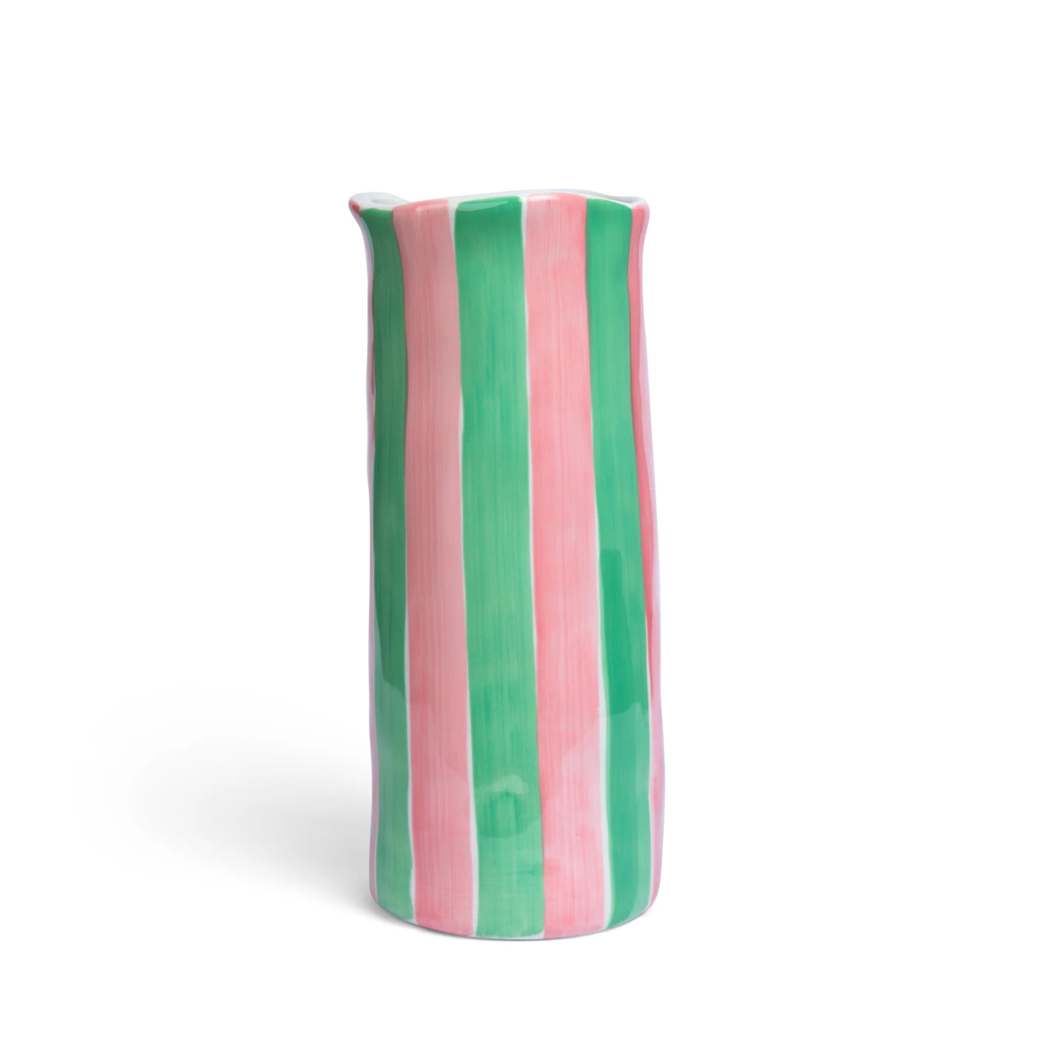Medium Vase - Pink & Green Stripe