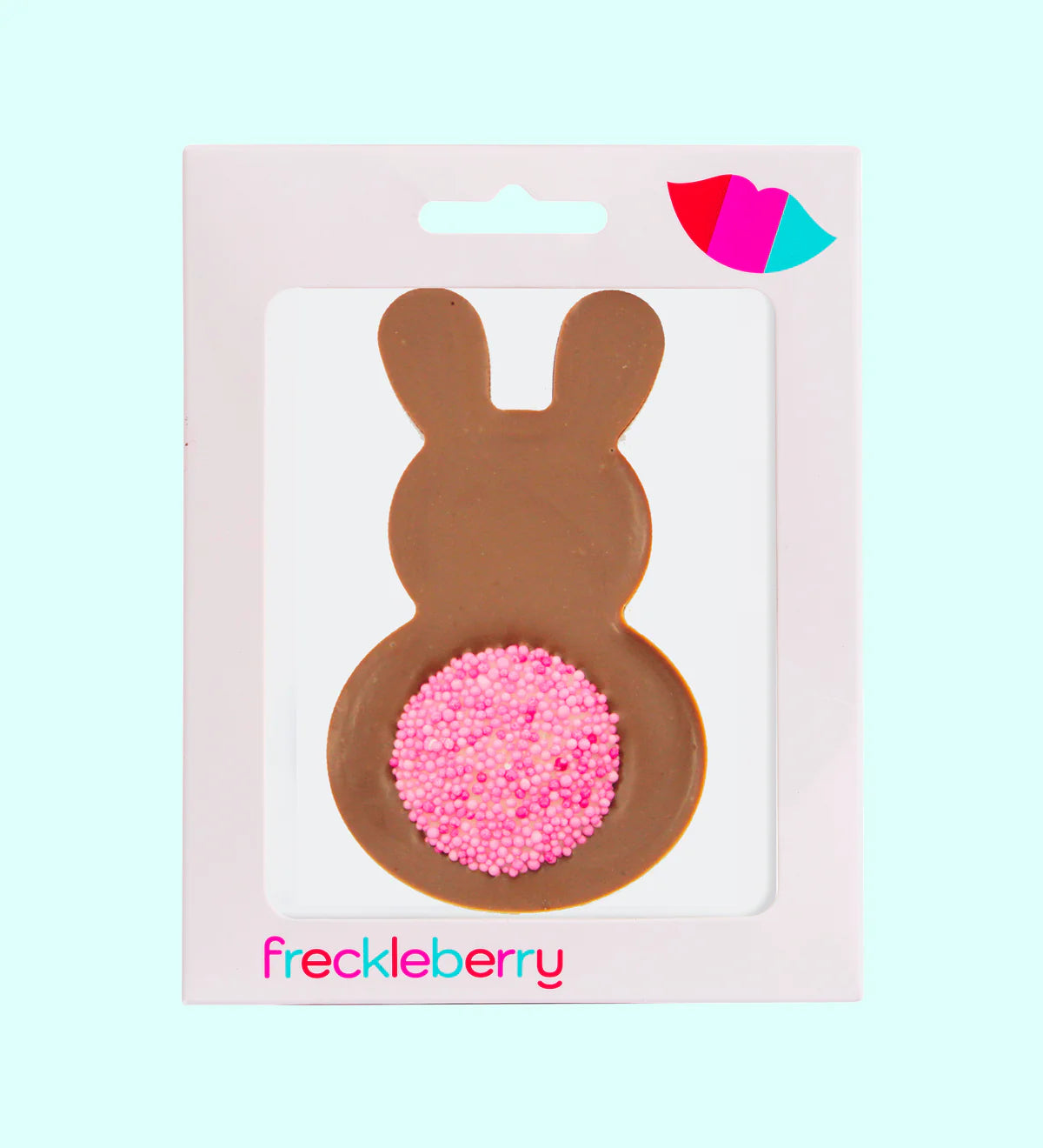 Chocolate Bunny with coloured Freckle Tail I Freckleberry - Milk chocolate - Pink Tail