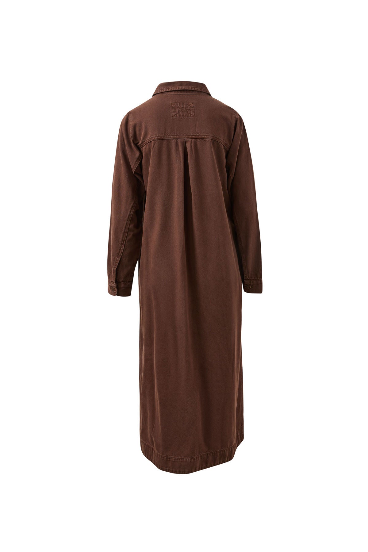 Ceres Life Rae long sleeve midi dress in chocolate color, featuring a fitted silhouette and elegant design.