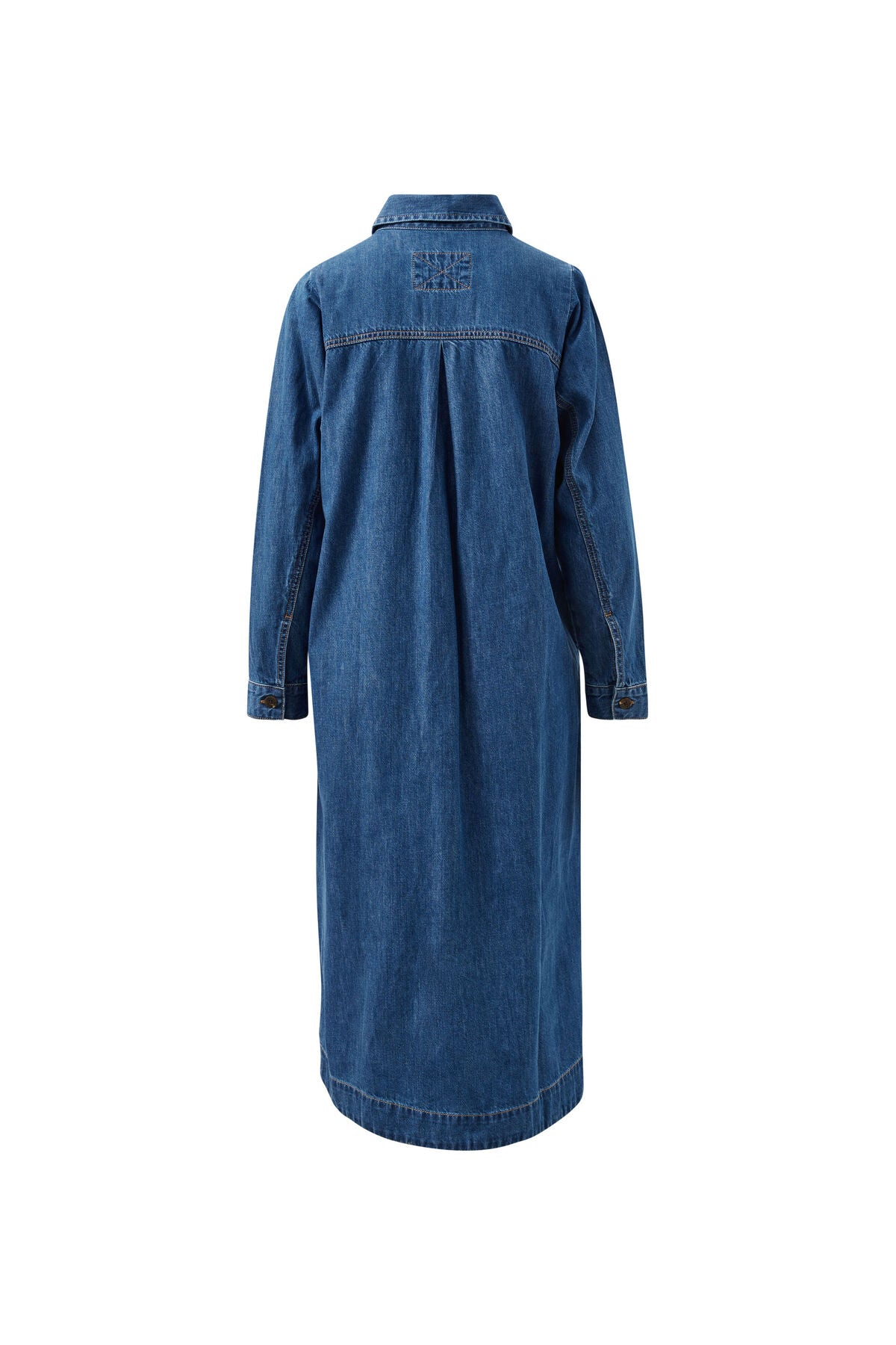 Ceres Life Rae long sleeve midi dress in fresh indigo fabric, featuring a fitted silhouette and stylish design.