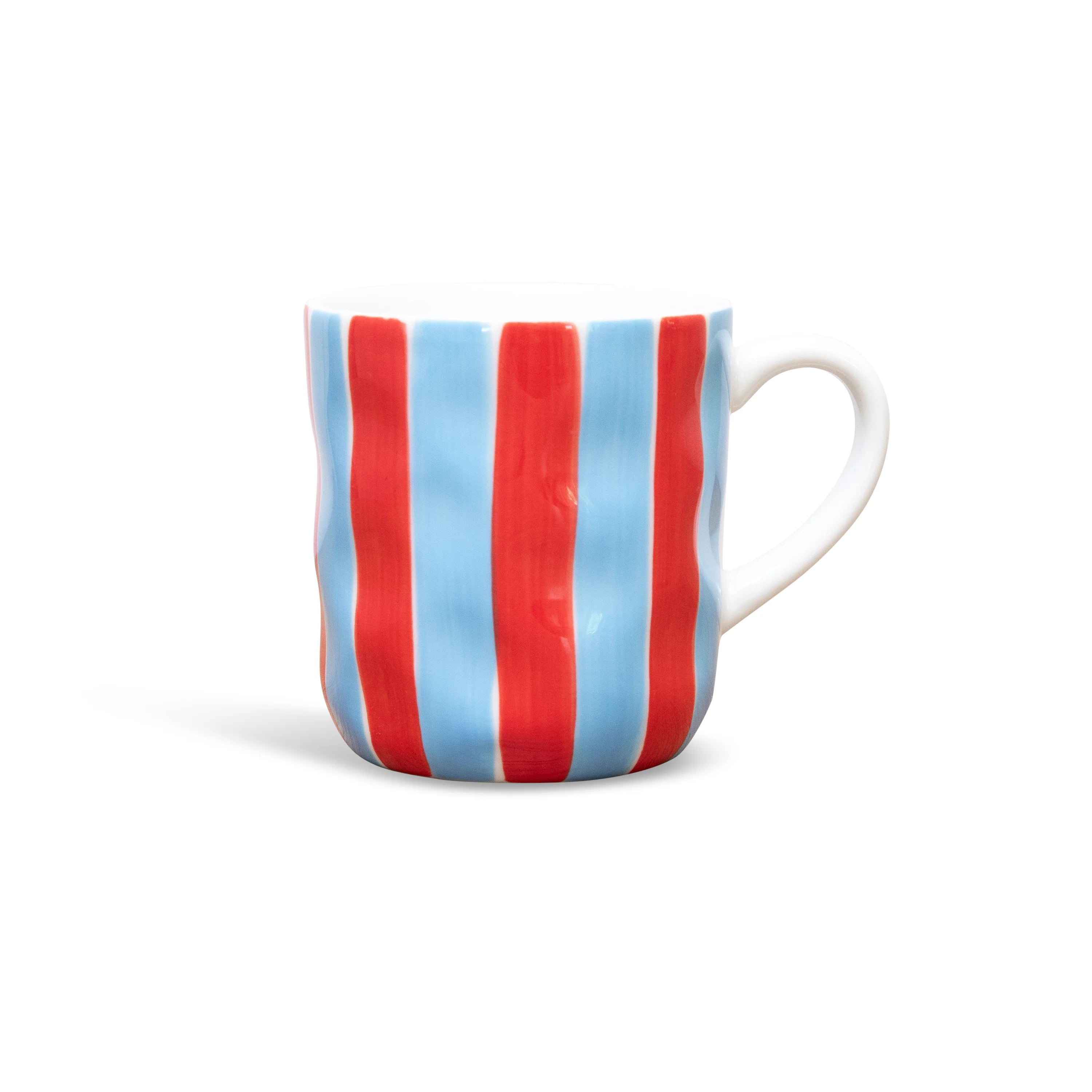 Mug - Cornflower Blue and Red Stripe