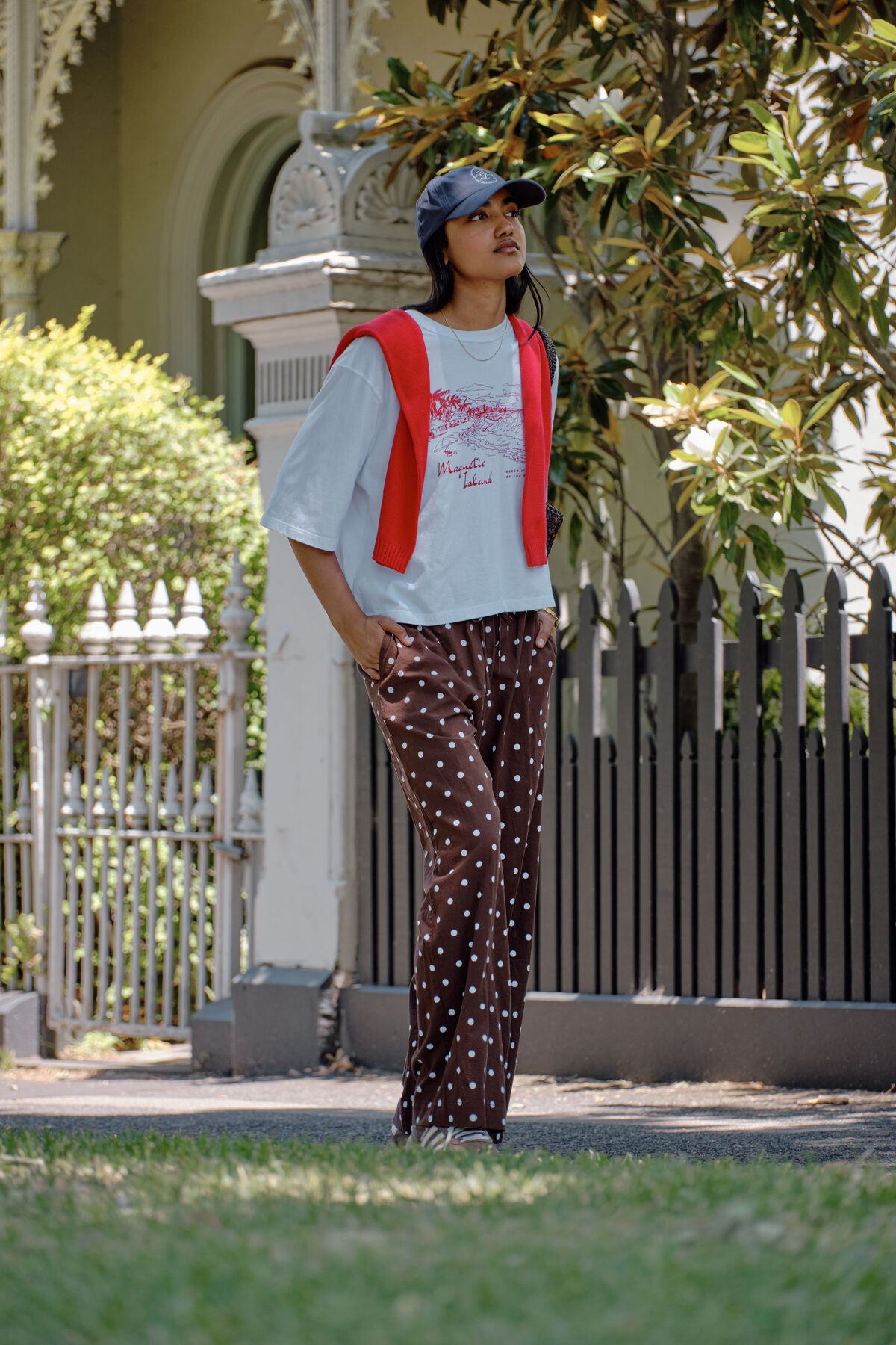 Macy Print Tee - White/Maggie island