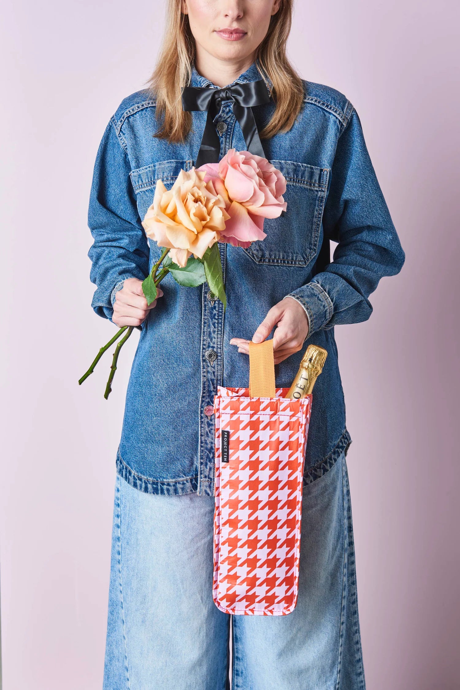 Houndstooth - wine bag