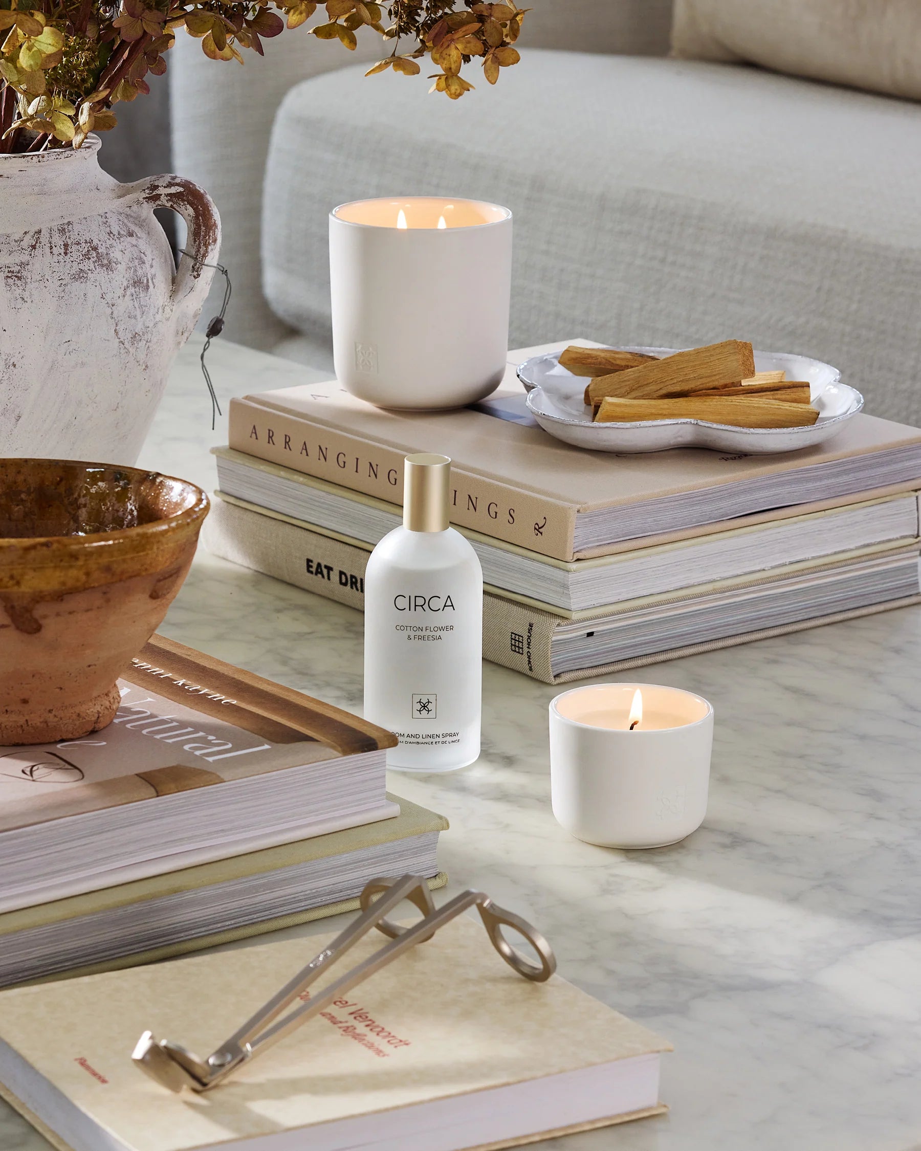 Circa OCEANIQUE Room and Linen Spray 100ml bottle with a sleek design, ideal for freshening up rooms and linens naturally.