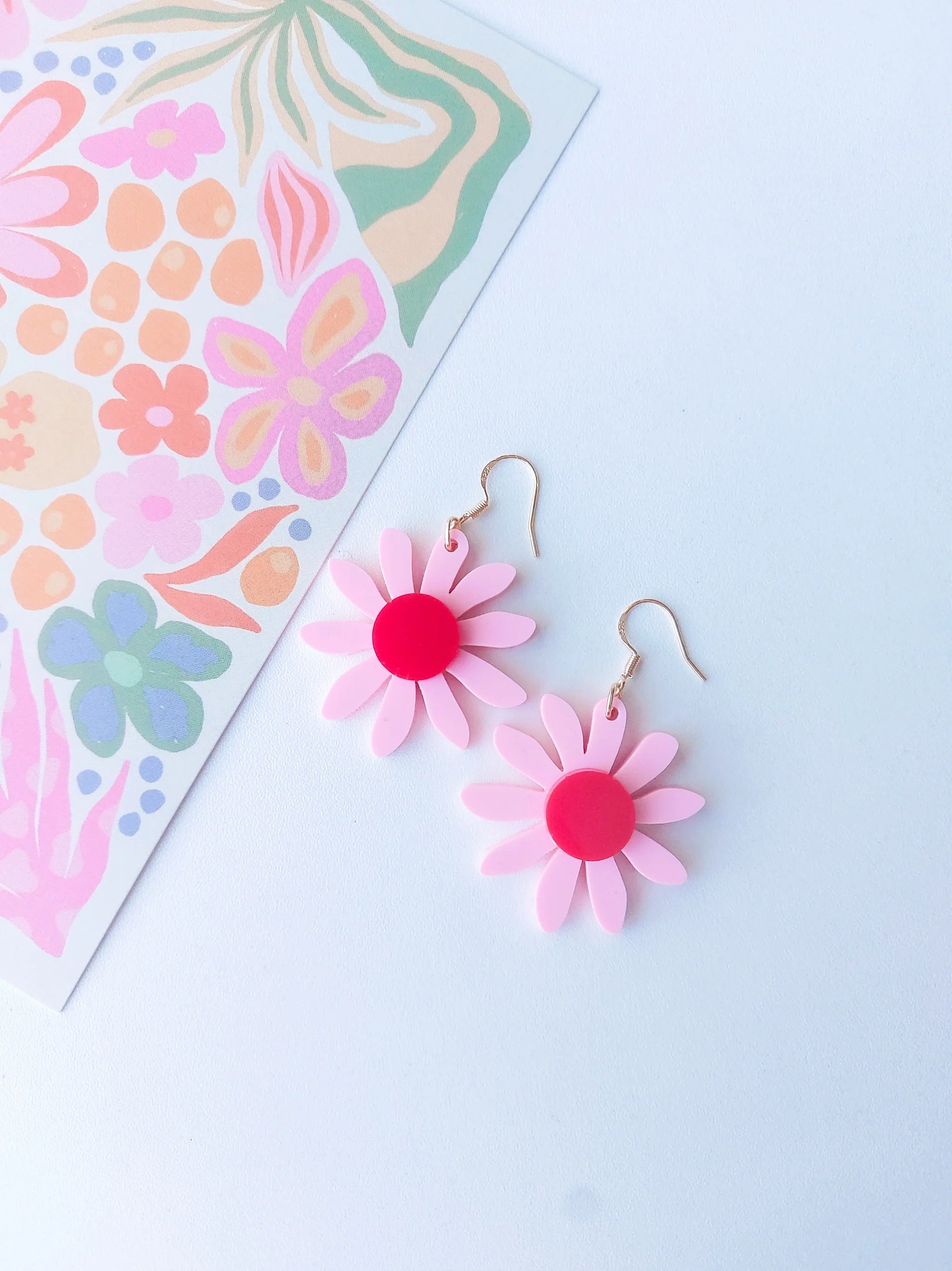 Aster Earrings - Pink/Red