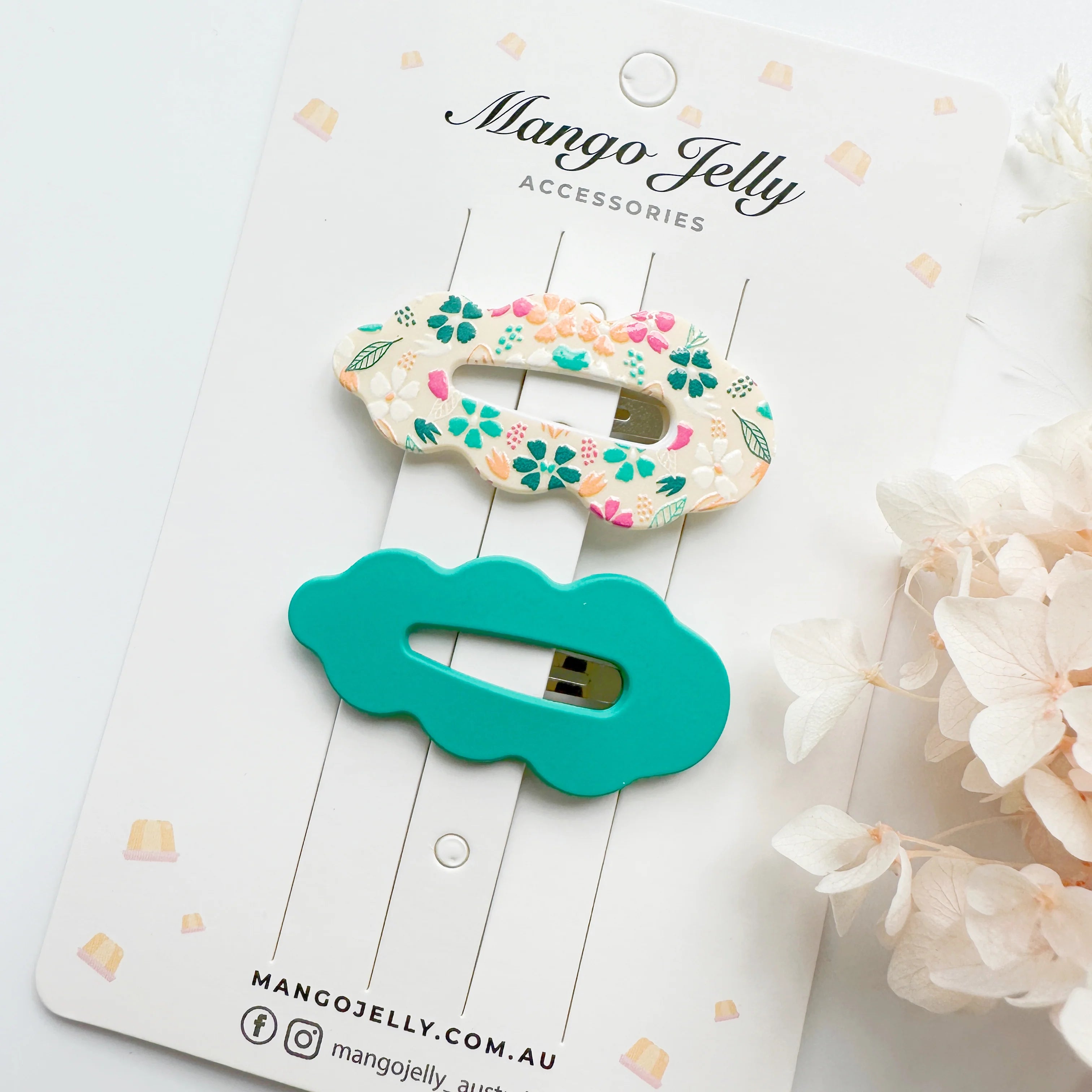 Cloud shape snap clips - turquoise