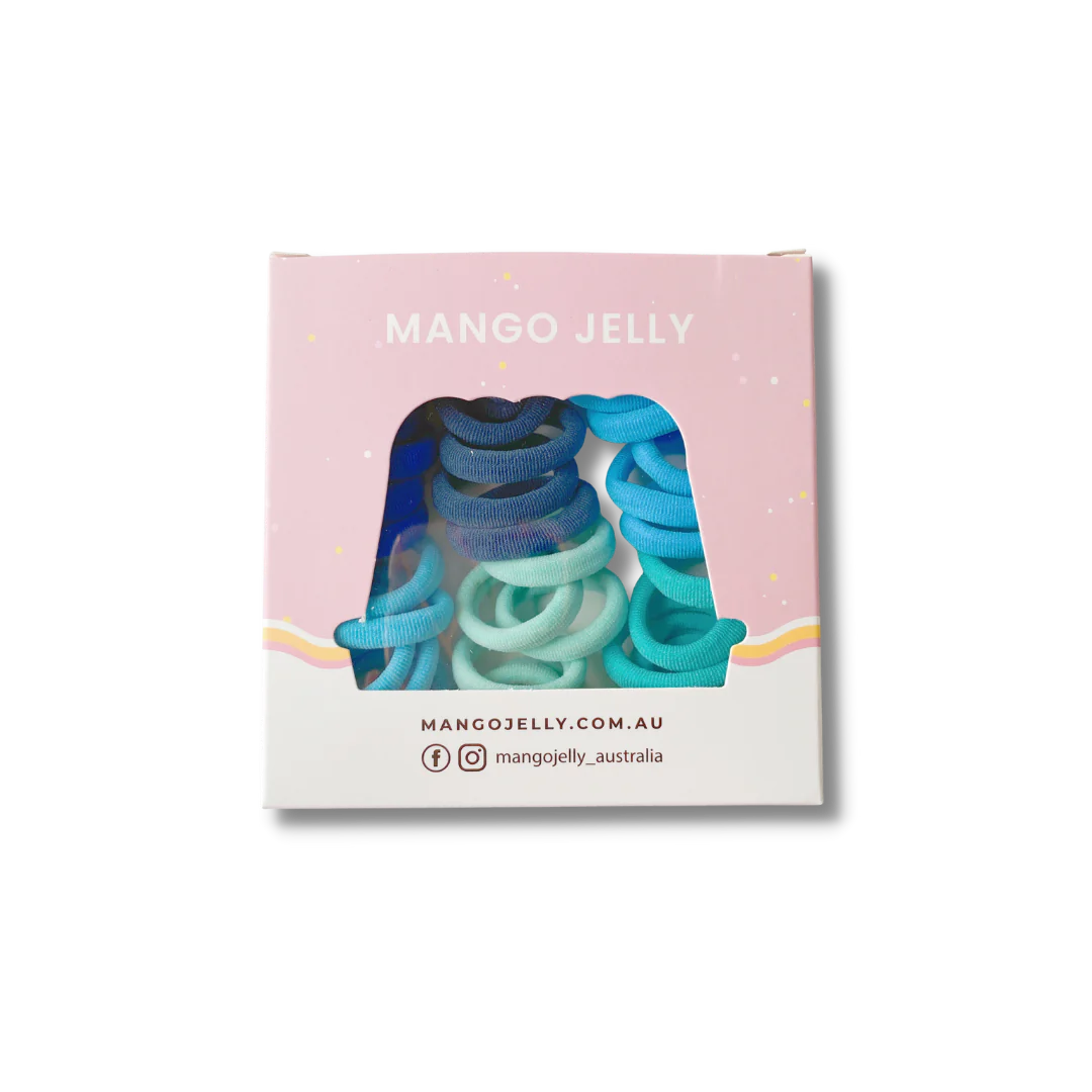 Metal free hair ties - boxed aqua