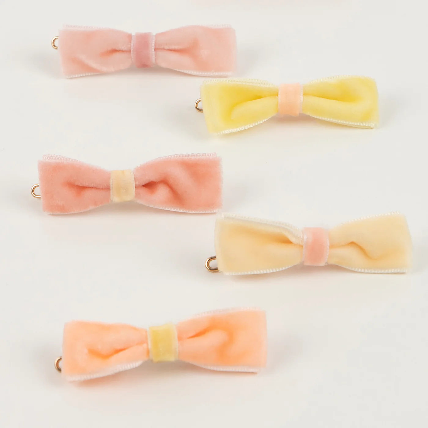 Pastel Velvet Mini Bow Clips