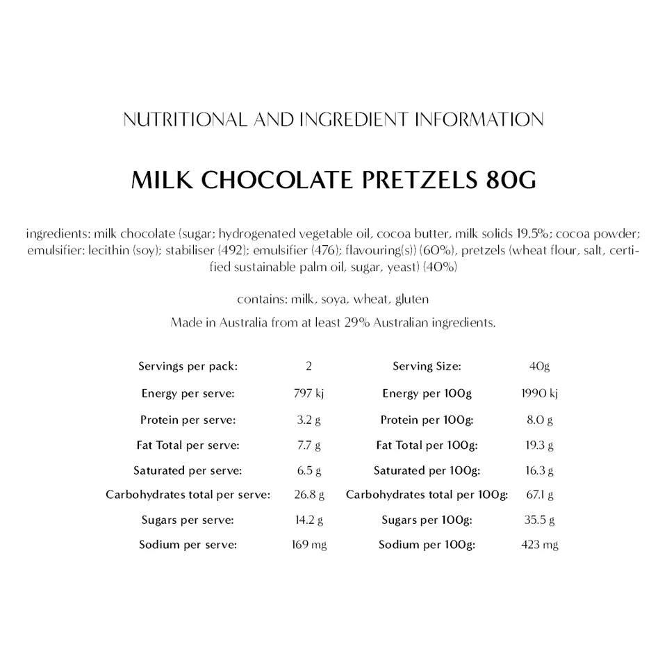 Milk chocolate coated pretzels in an 80g New Farm package, showing golden-brown pretzels covered with smooth milk chocolate.