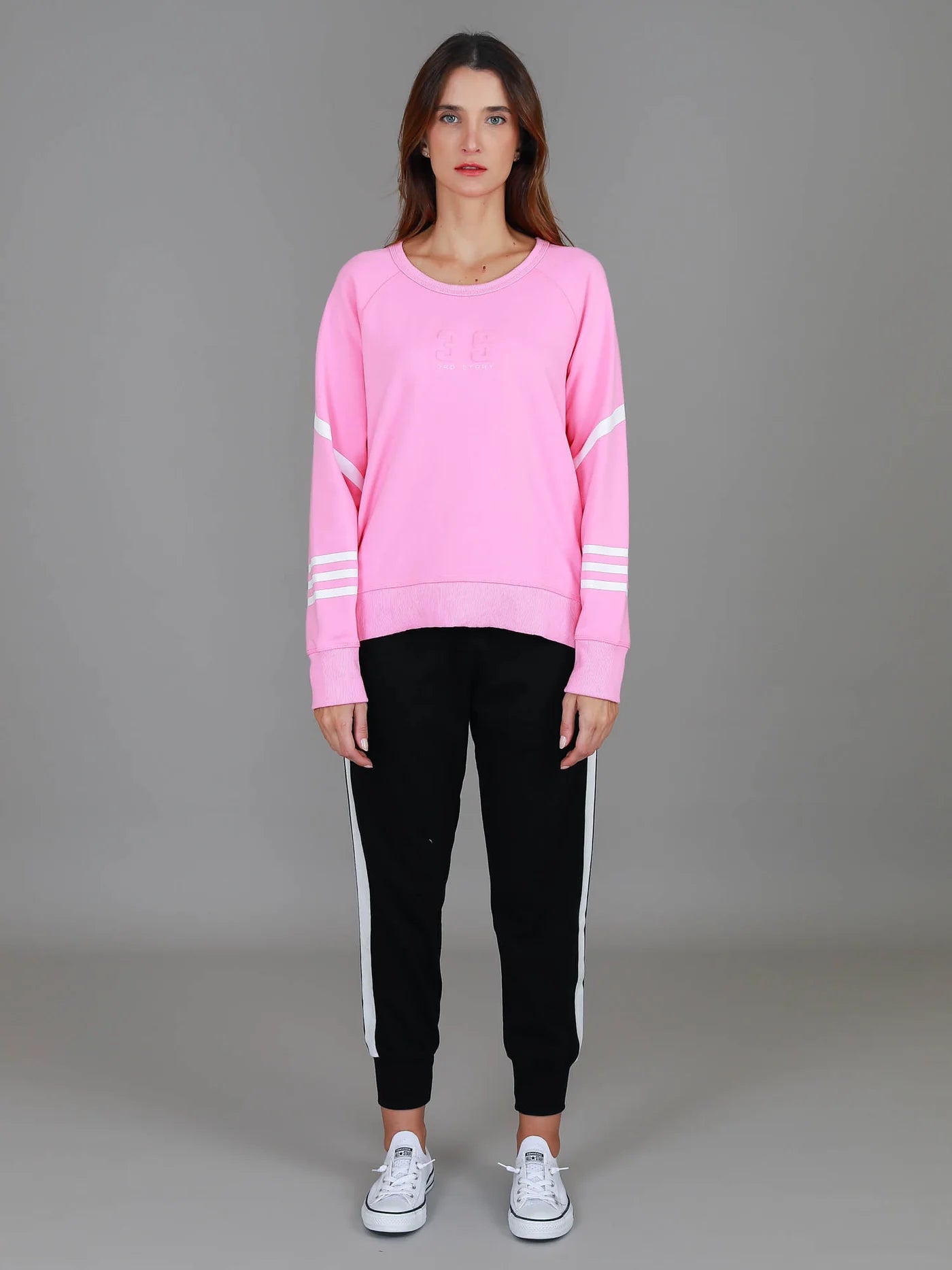 Robin 3S Stripe Sweatshirt - Bubblegum