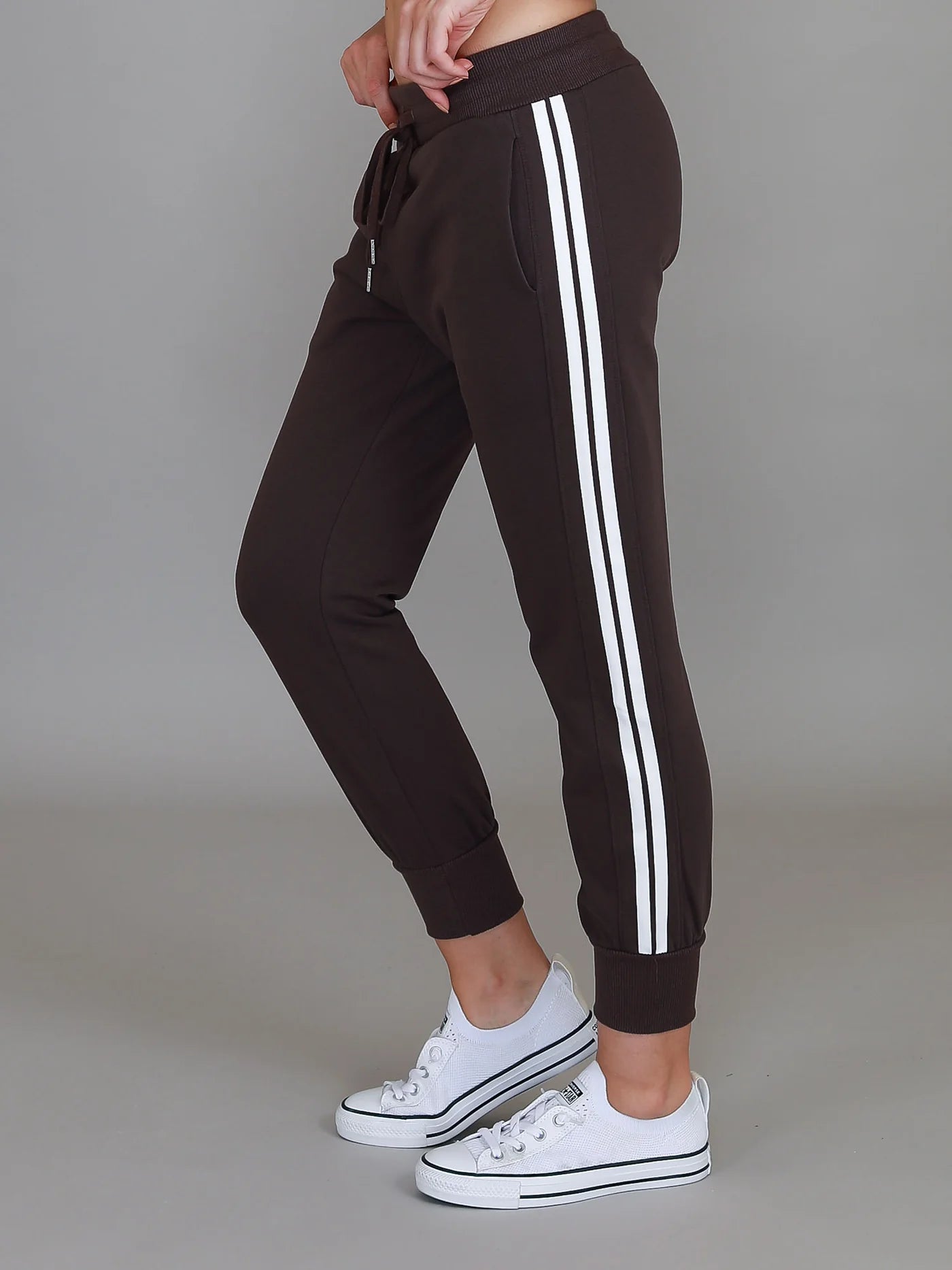 Pammy Stripe Panel Sweatpants - Truffle