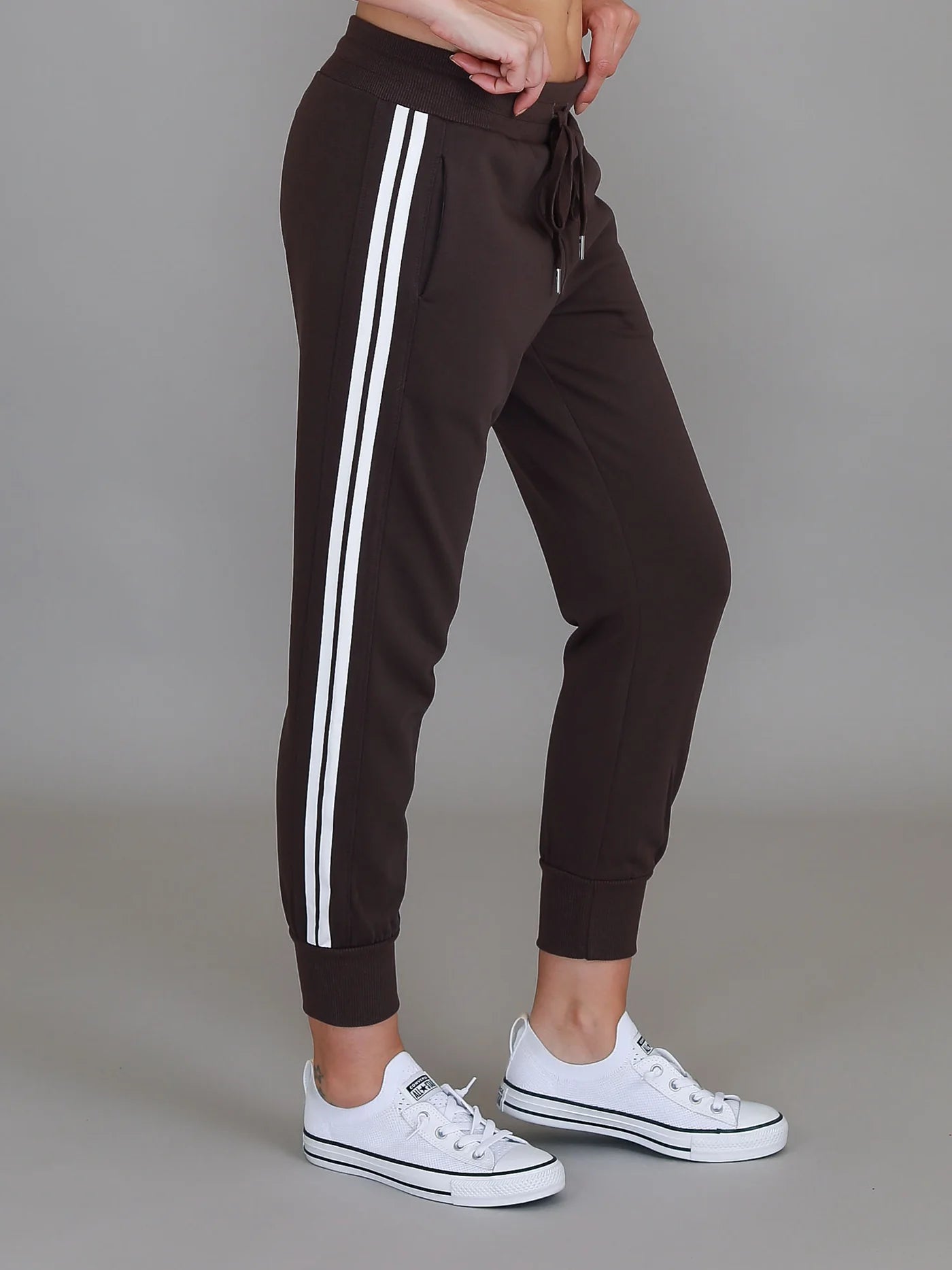 Pammy Stripe Panel Sweatpants - Truffle