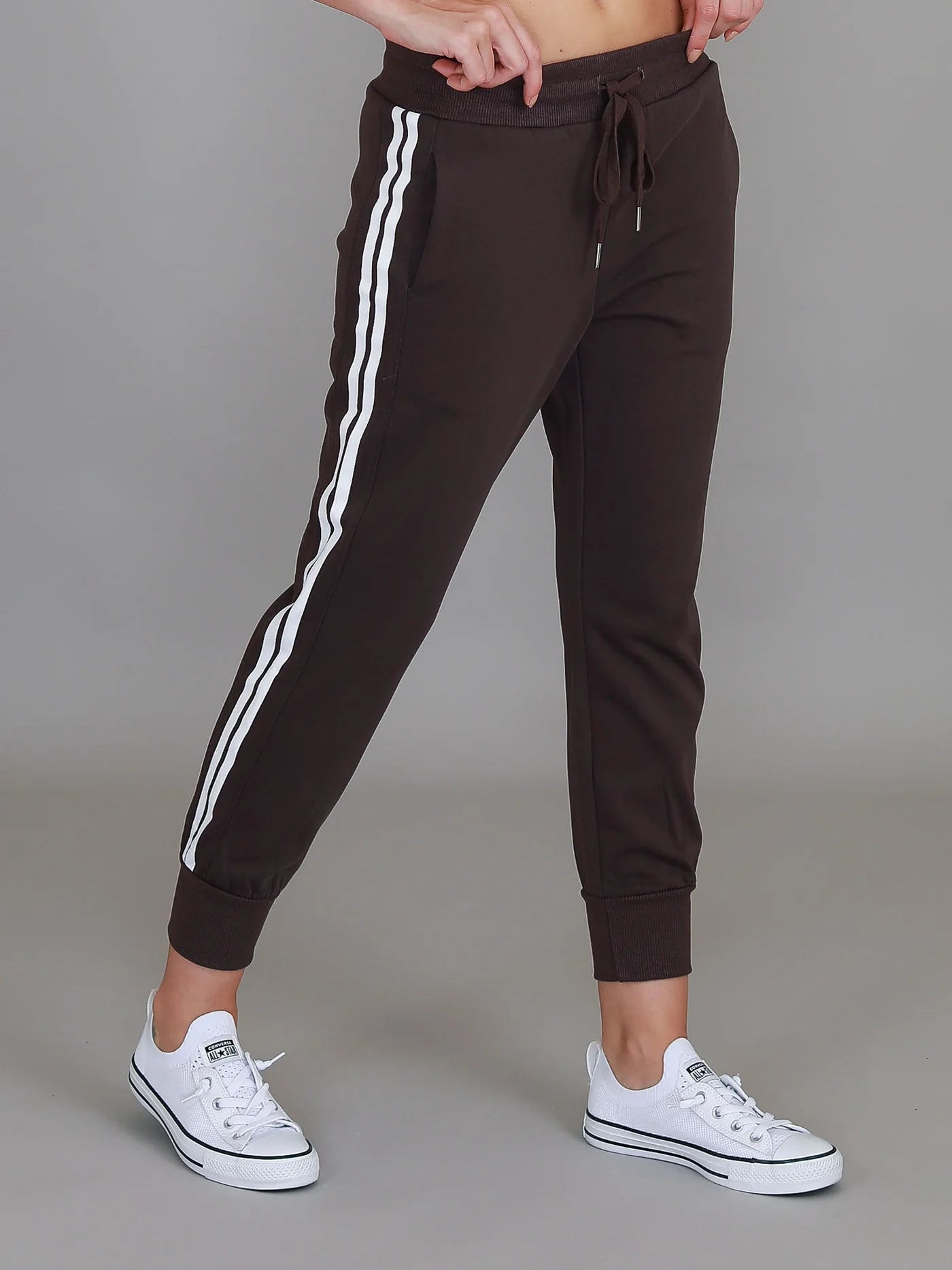 Pammy Stripe Panel Sweatpants - Truffle