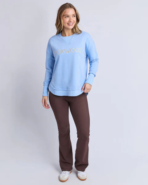 Foxwood Simplified Metallic Crew in Blue/Lemon