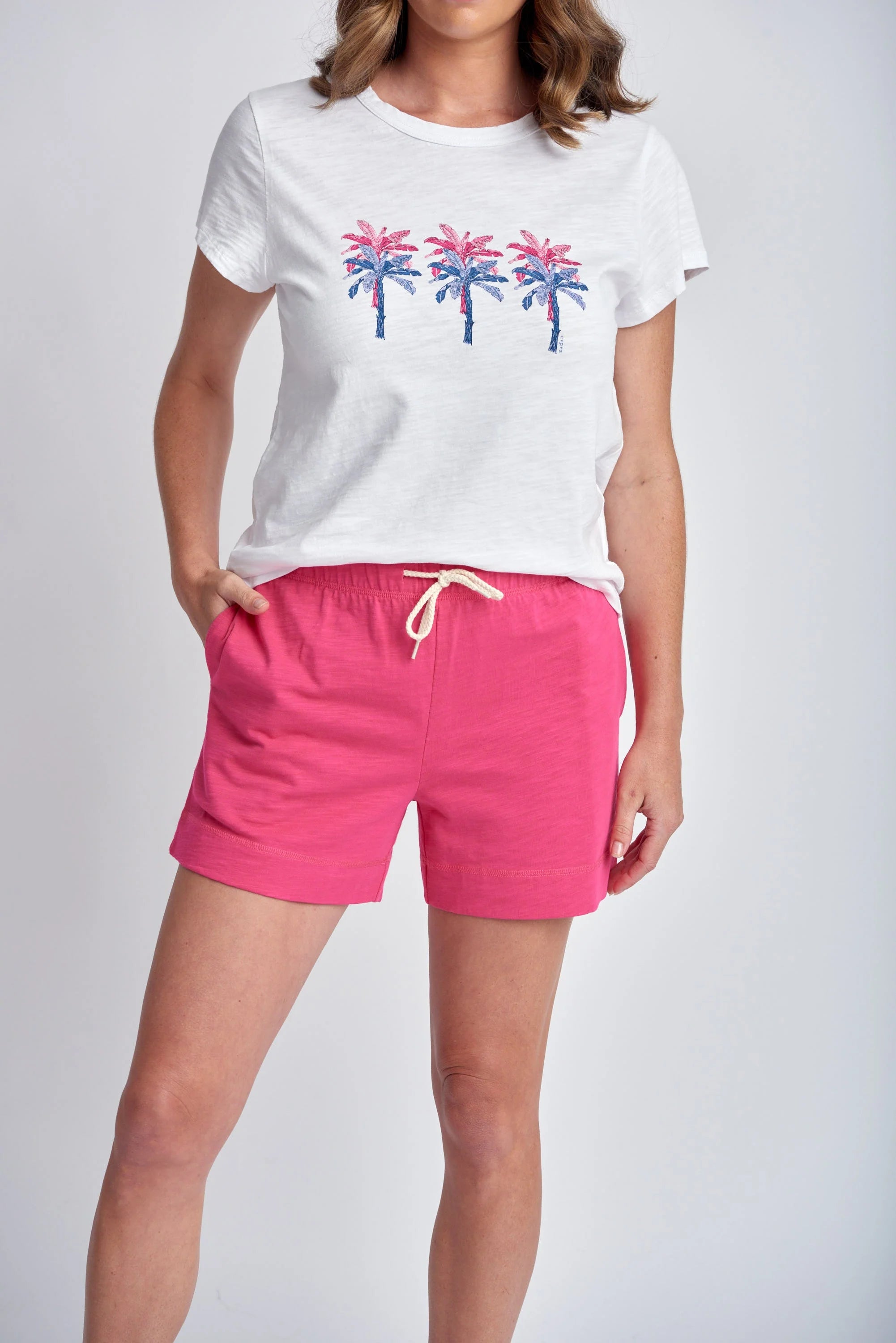 CPS Cotton Trackie shorts - Raspberry